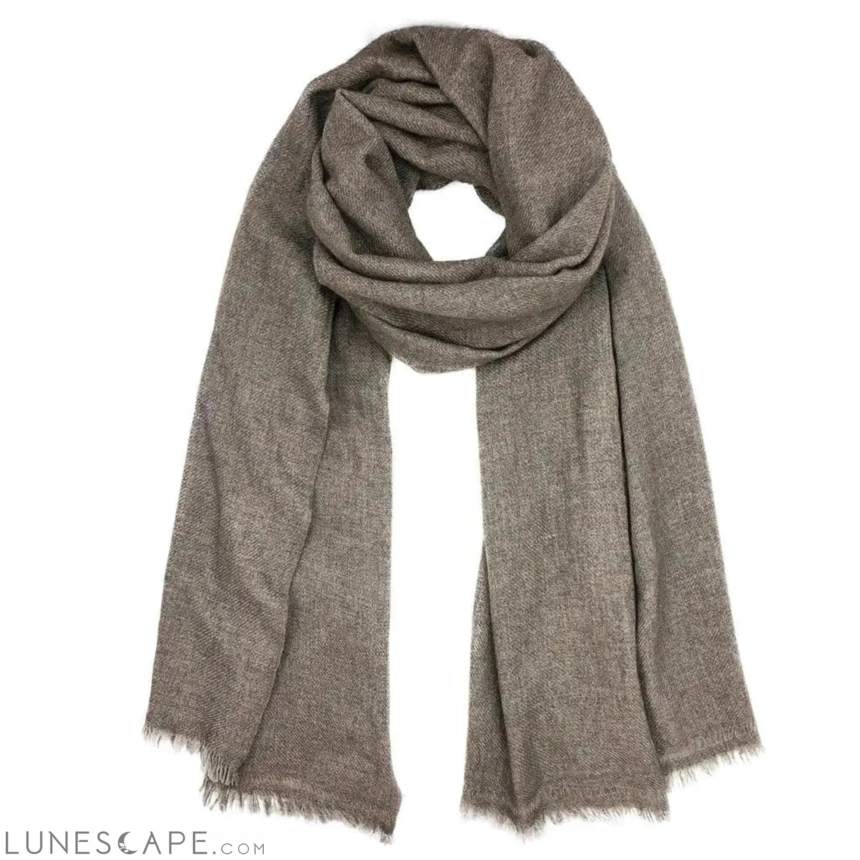 Espresso Handloom Cashmere Scarf LUNESCAPE