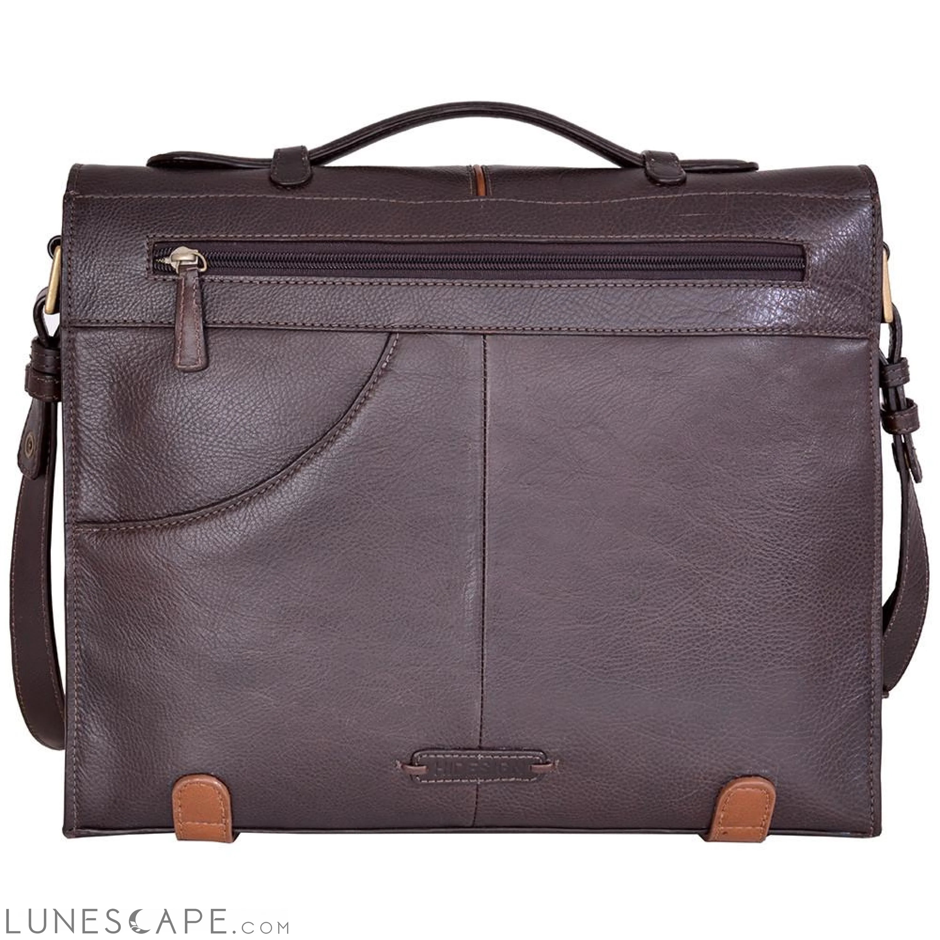 Eton 15" Laptop Compatible Leather Briefcase LUNESCAPE