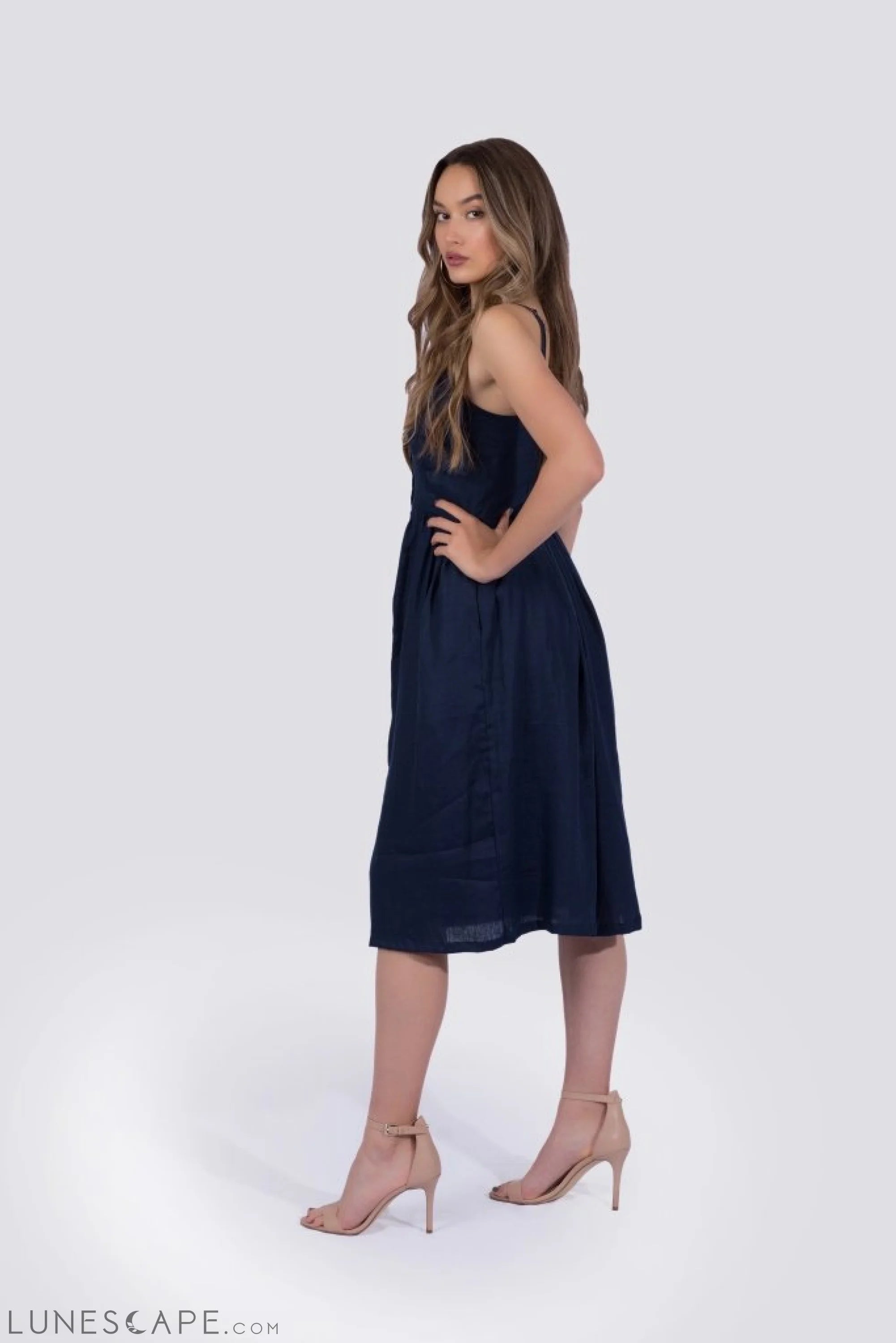 Everly Dress - Navy LUNESCAPE