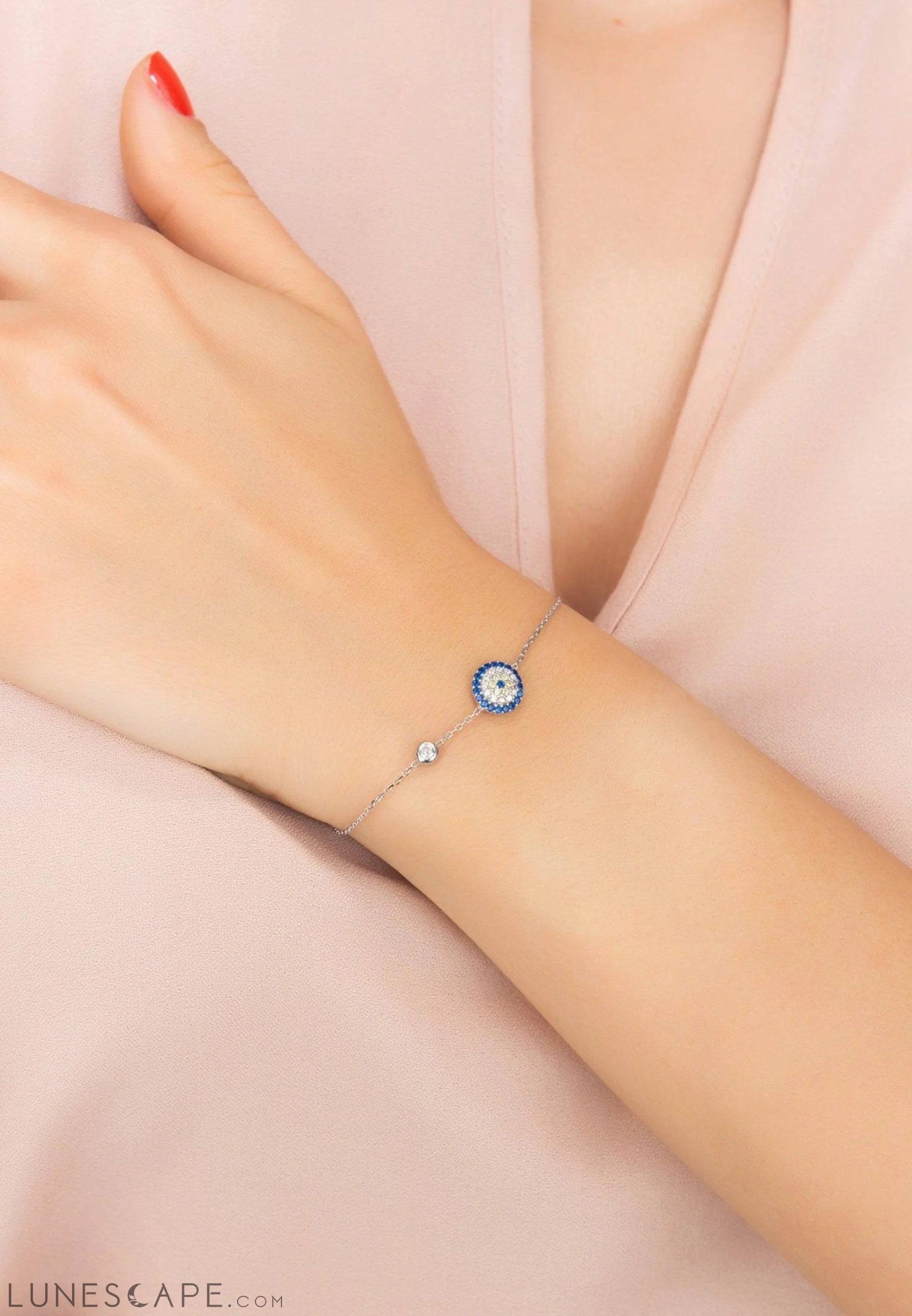 Evil Eye Bracelet Silver LUNESCAPE