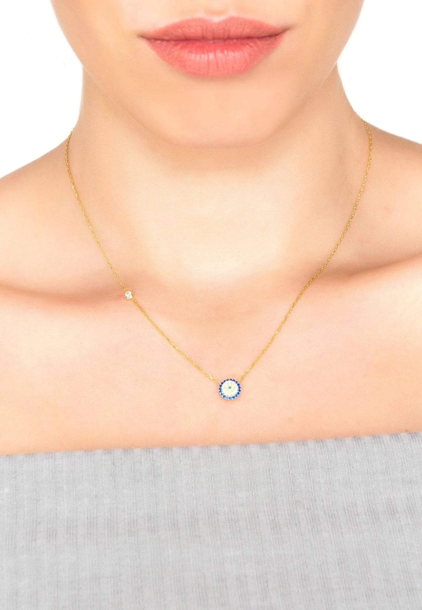 Evil Eye Necklace Gold LUNESCAPE