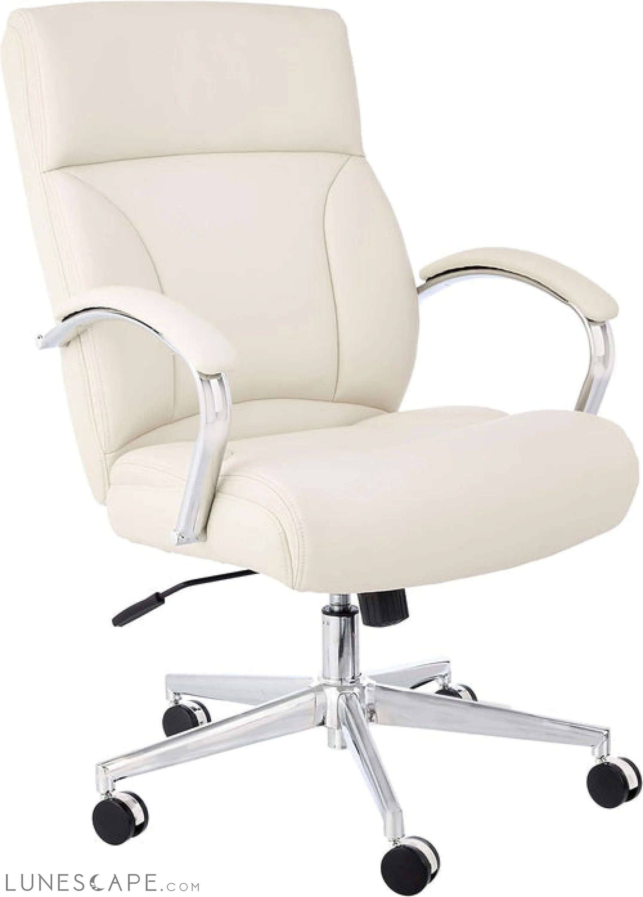 Executive Desk Chair, 275Lb Capacity, Oversized Cushion, Ivory Bonded LUNESCAPE