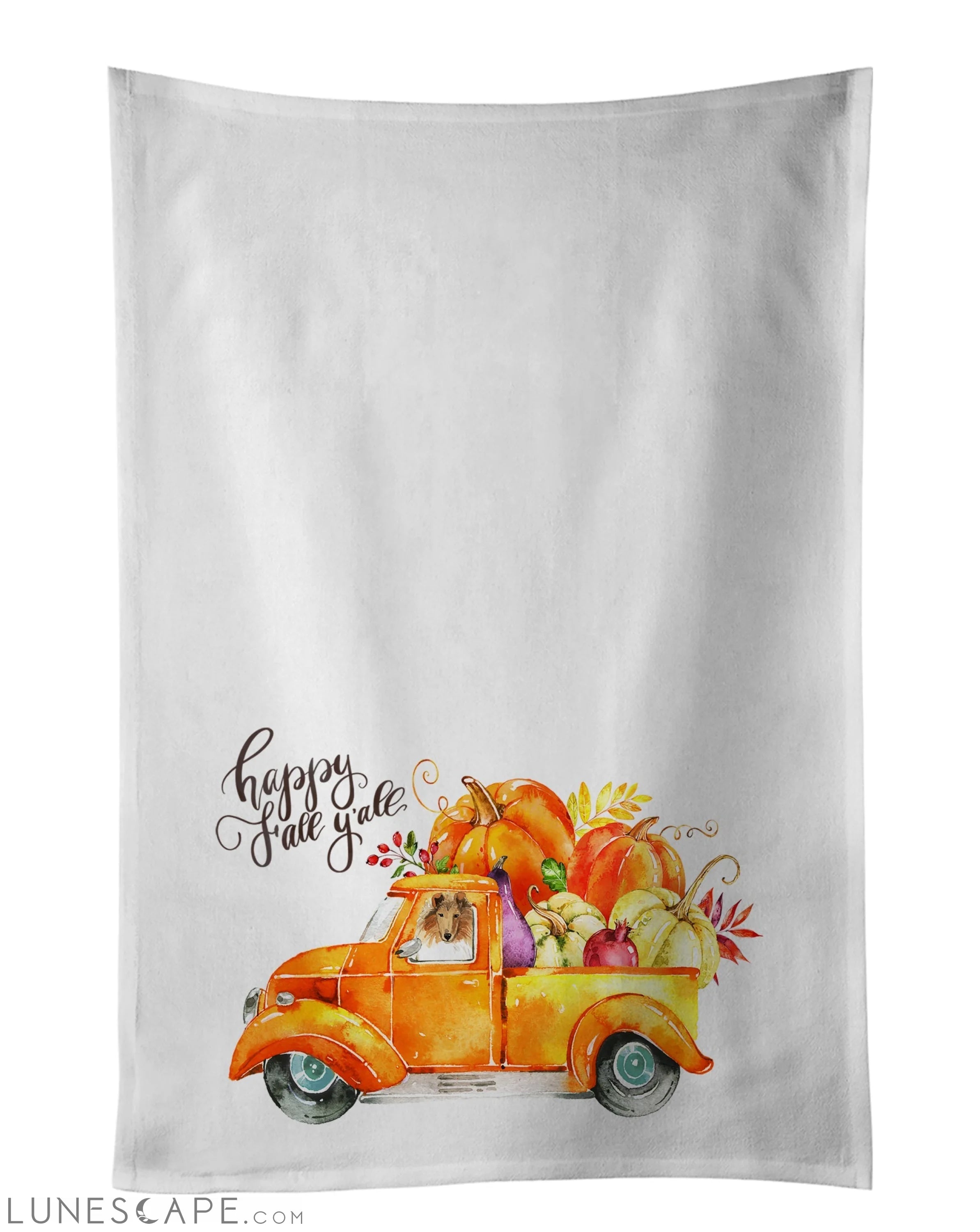 Fall Harvest Collie Kitchen Towel Set of 2 LUNESCAPE