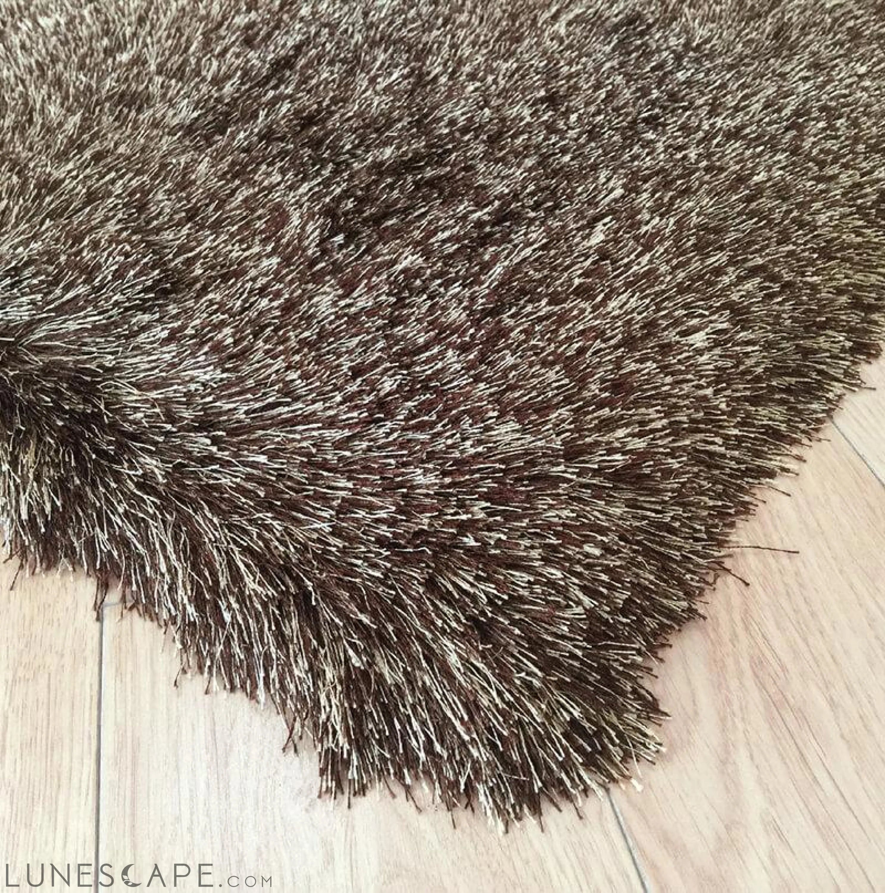 Fancy Collection Solid Brown Shag Area Rug LUNESCAPE