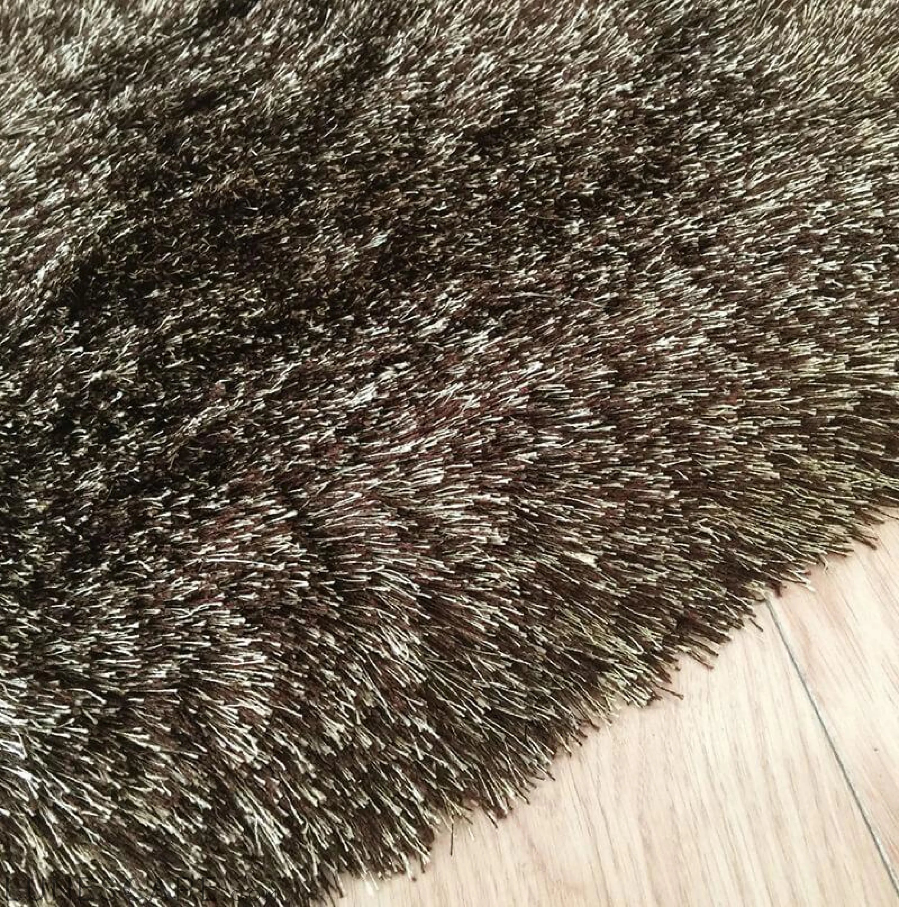 Fancy Collection Solid Brown Shag Area Rug LUNESCAPE
