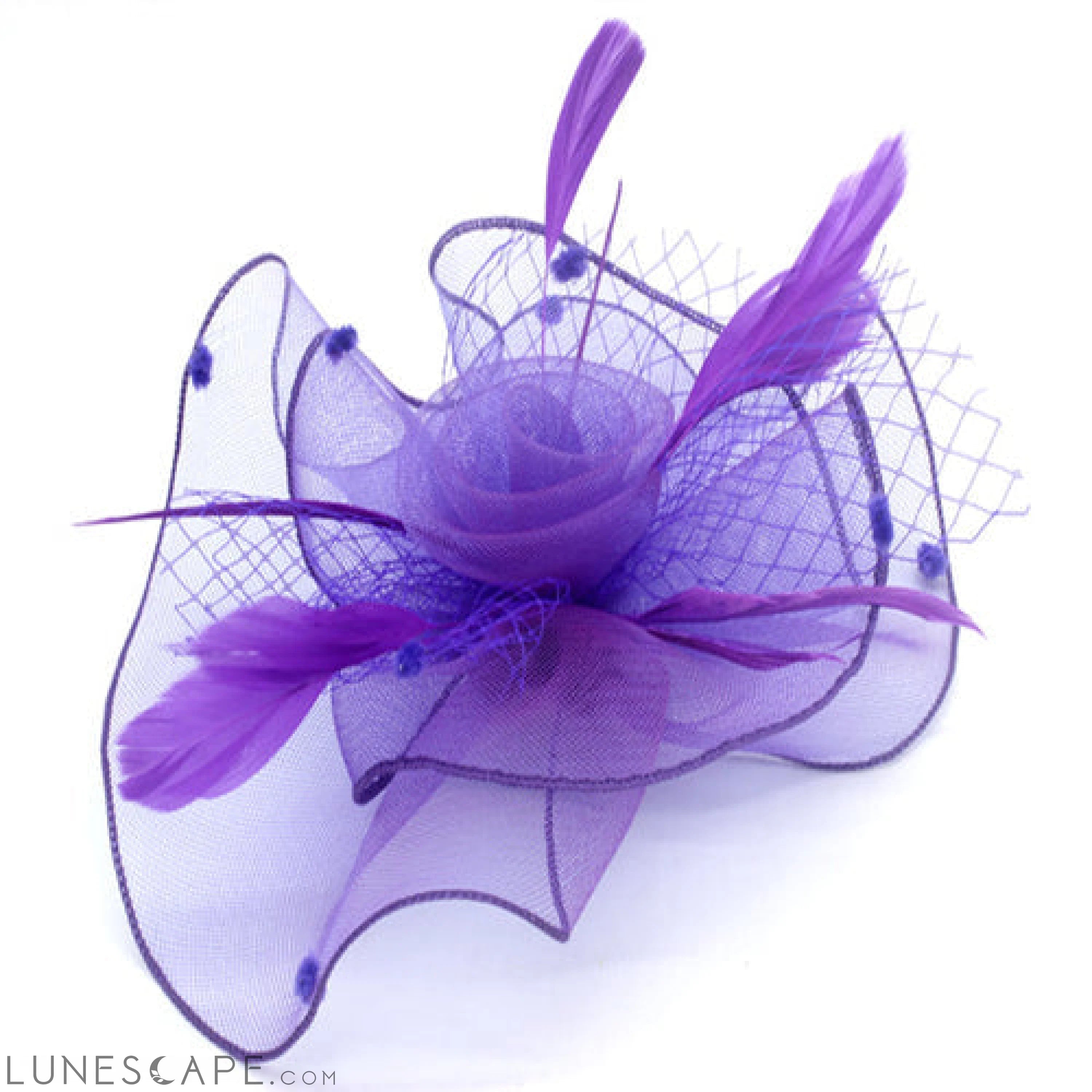 FASCINATOR BLACK FEATHER HEADBAND W/ CLIP LUNESCAPE