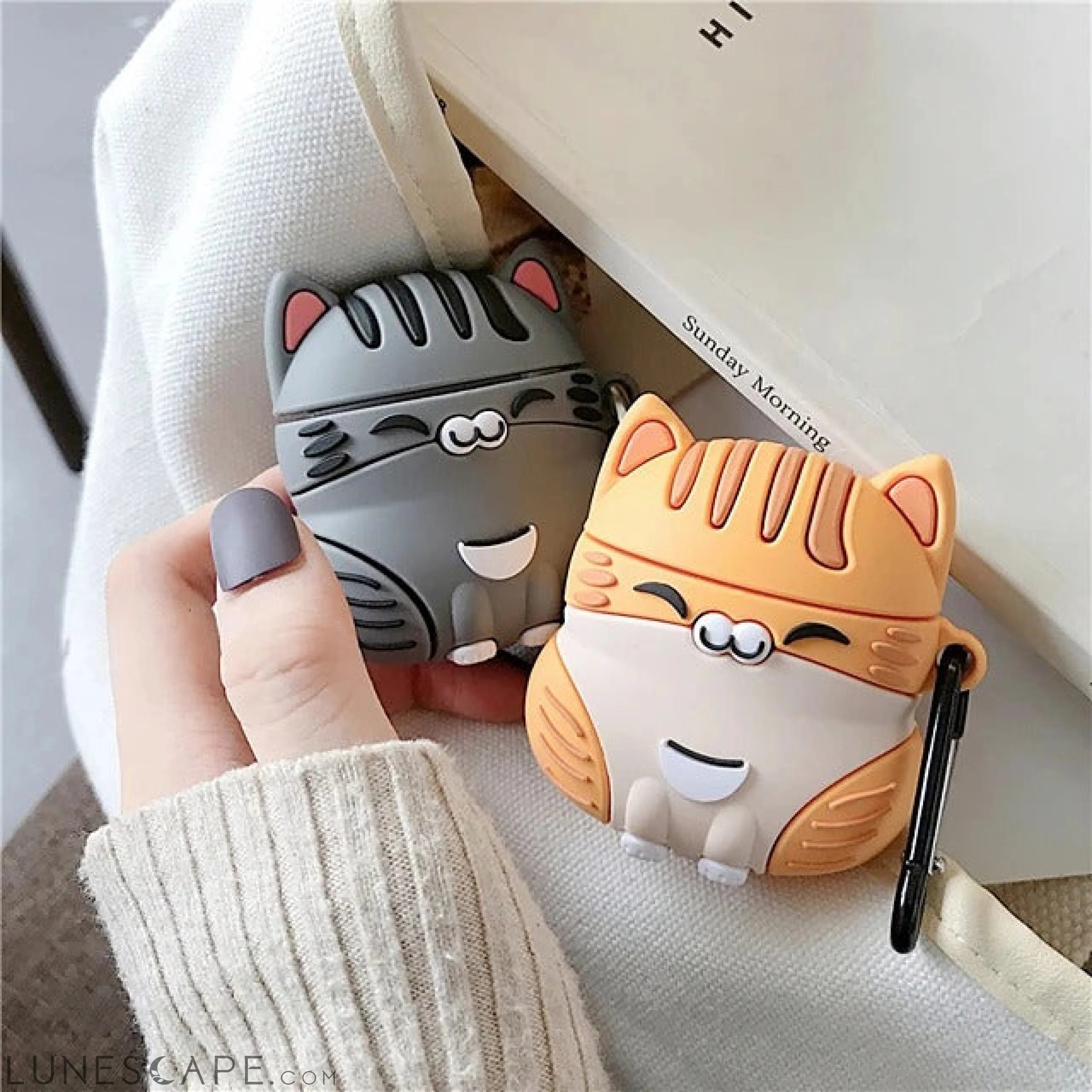 Fat Orange Cat Dustproof Headphone Case Soft LUNESCAPE