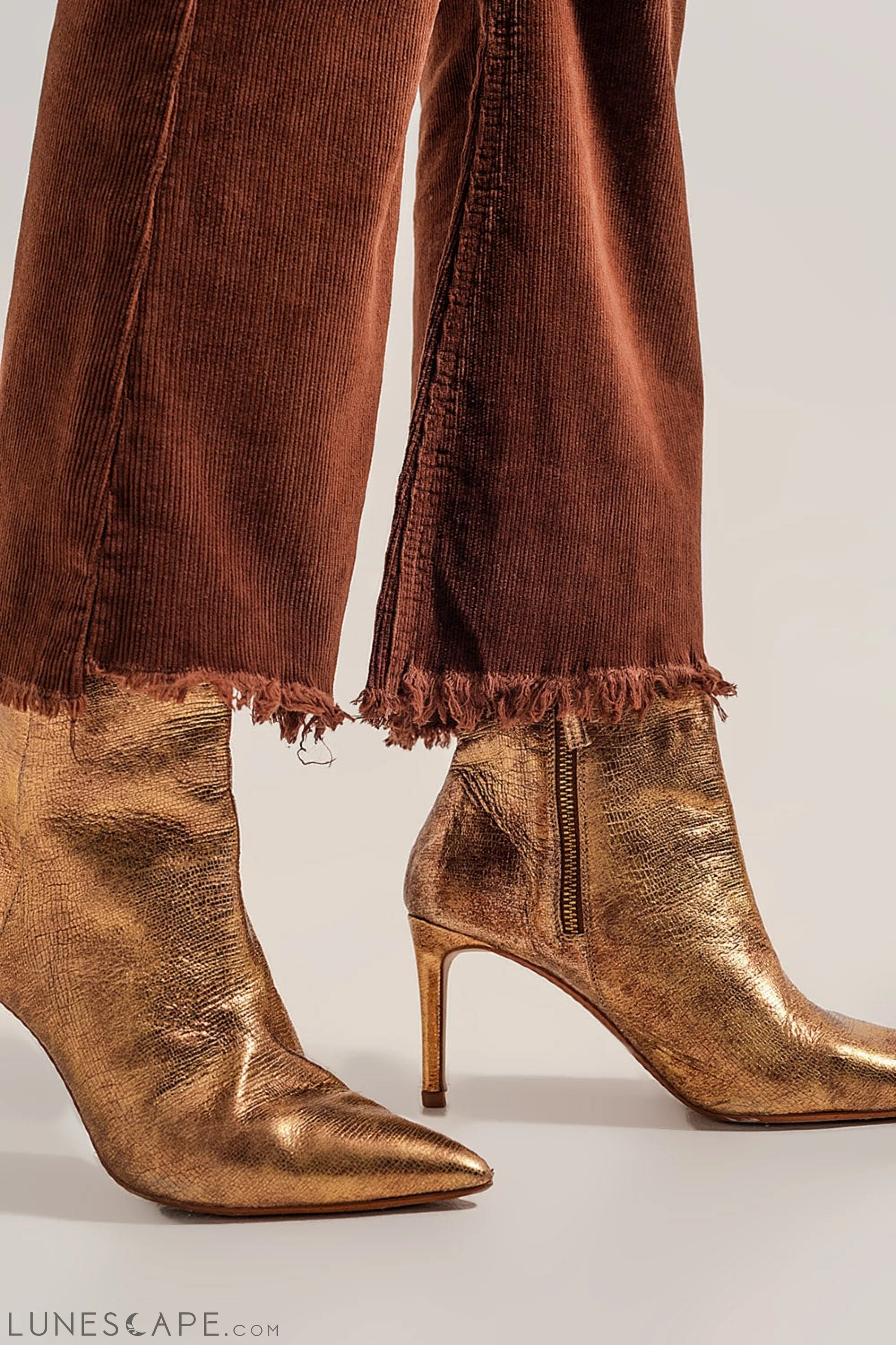Flare Corduroy Pants in Brown LUNESCAPE