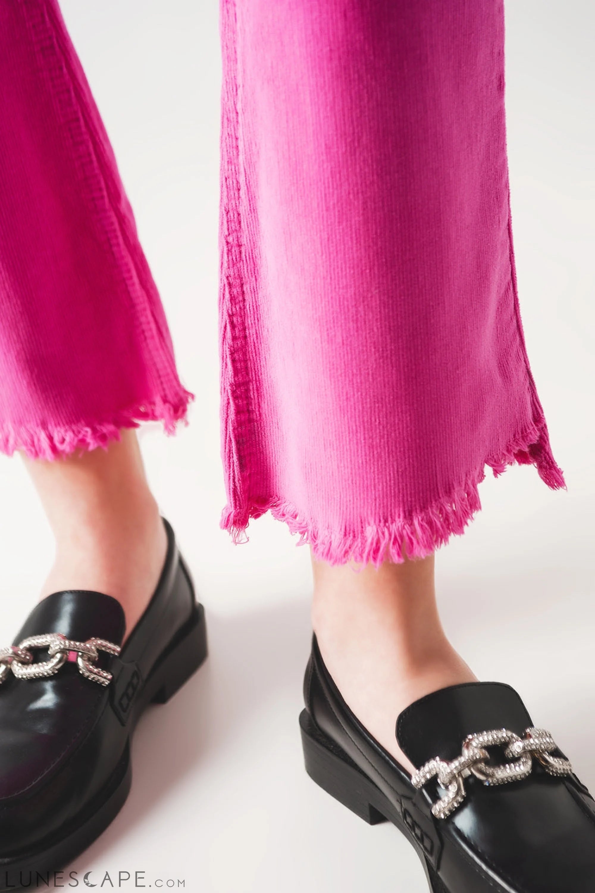 Flare Corduroy Pants in Fucshia LUNESCAPE