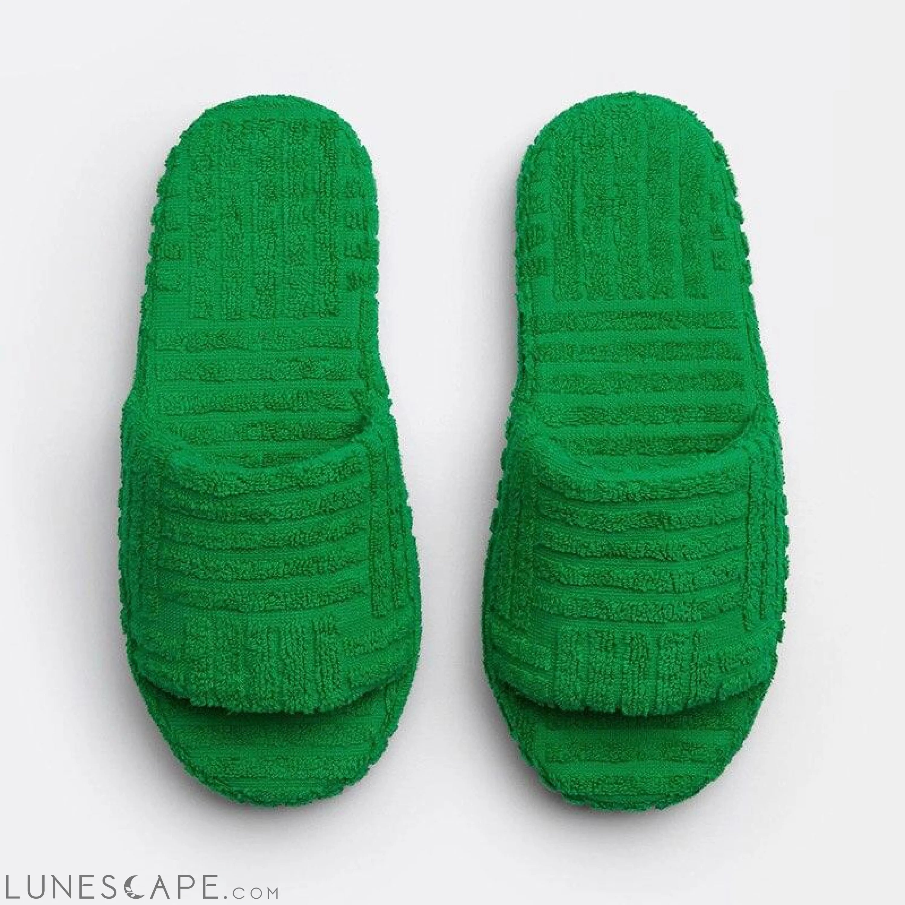 Flat Furry Women Slides Thick Sole Open Toe Terrycloth Slippers Orange LUNESCAPE