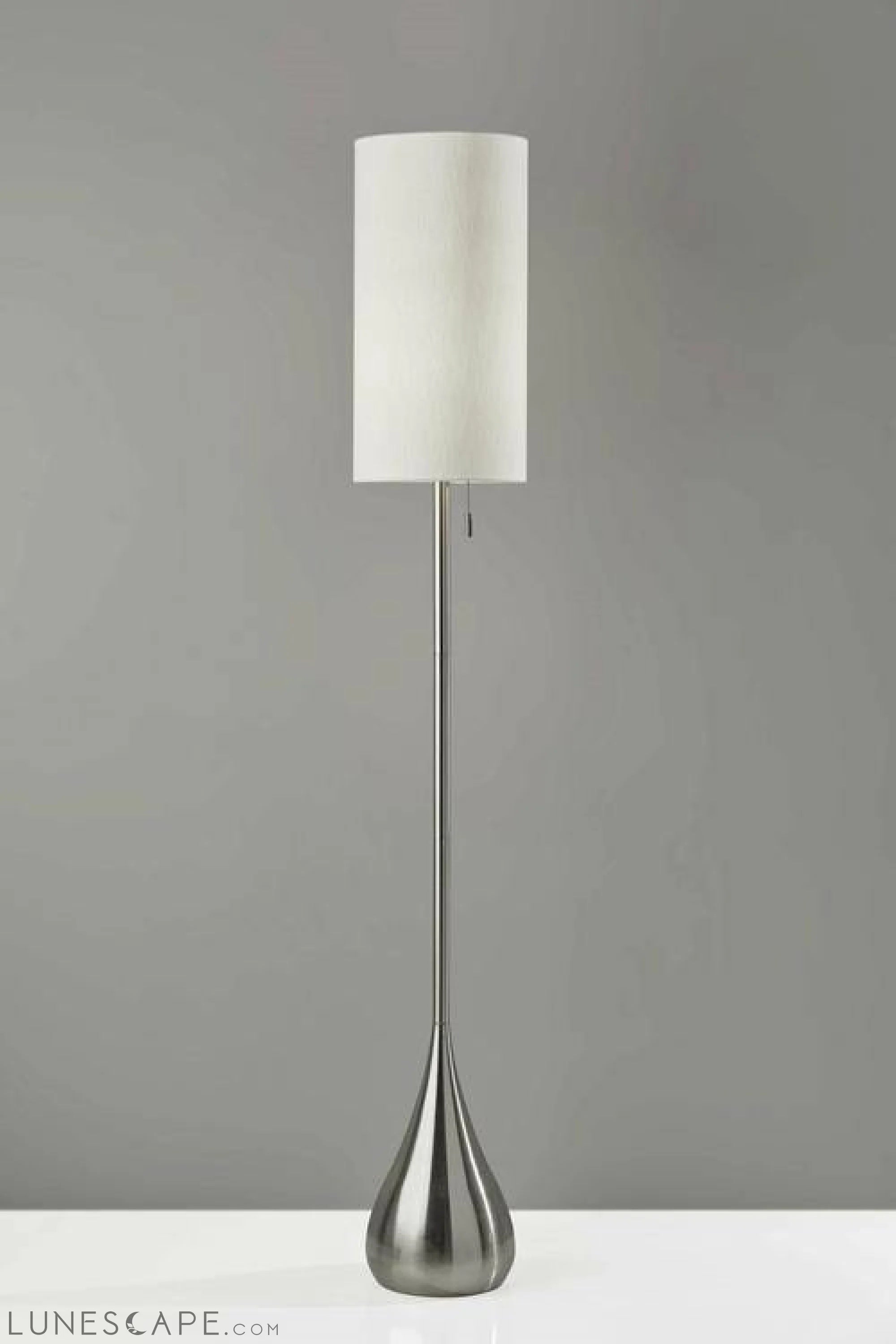 Floor Lamp Brushed Steel Metal Teardrop Base LUNESCAPE