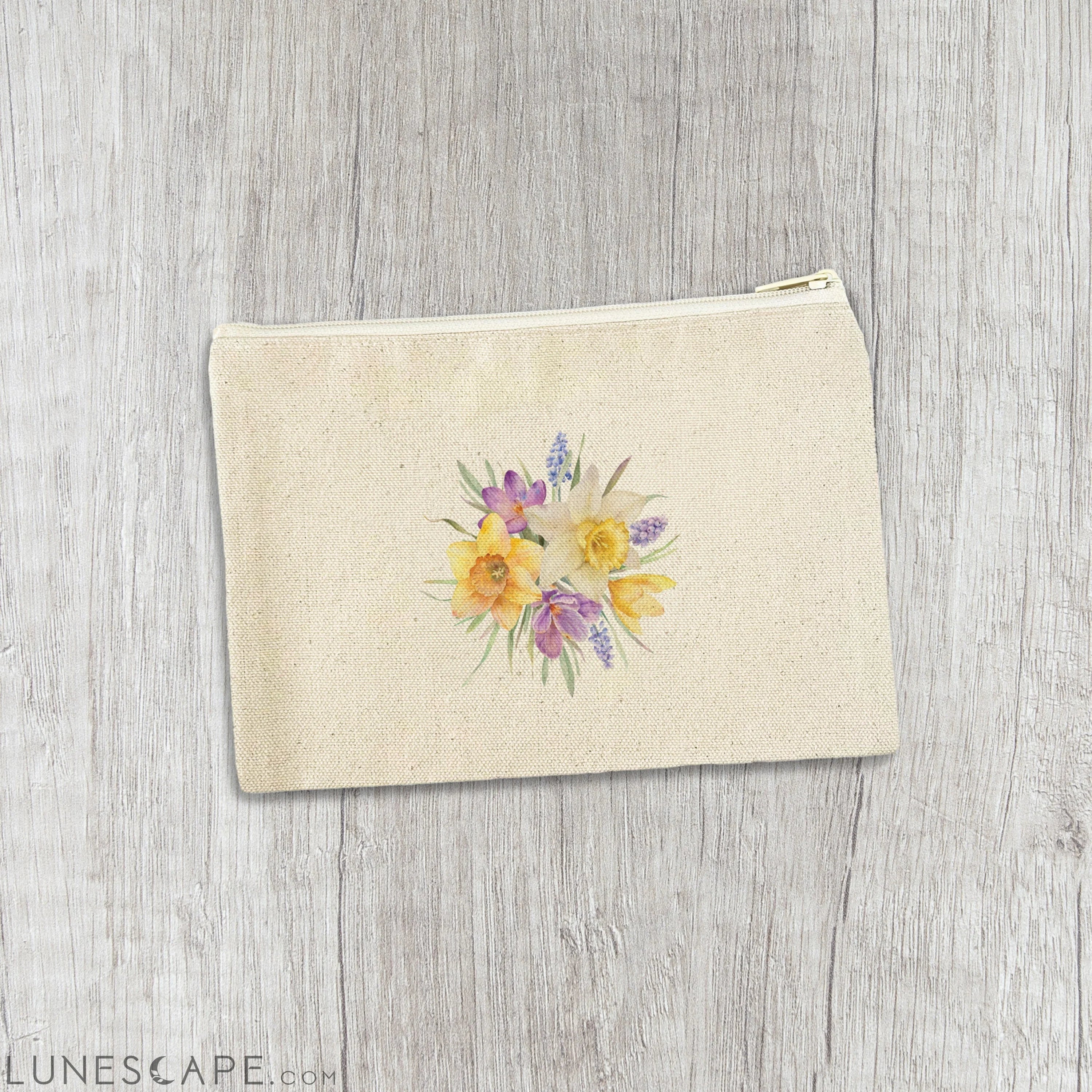 Floral Bunch - Spring Canvas Zipper Pouch LUNESCAPE