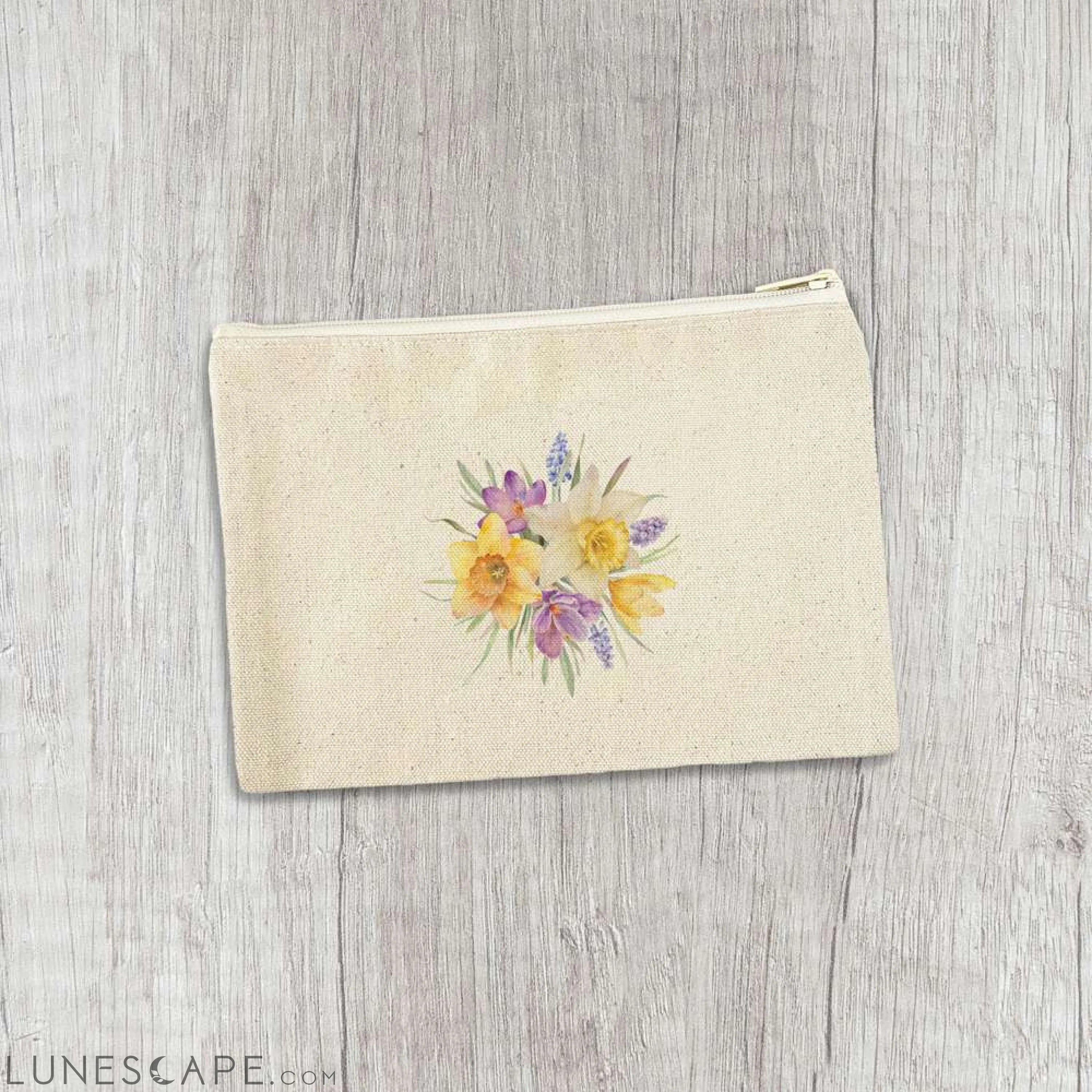 Floral Bunch - Spring Canvas Zipper Pouch LUNESCAPE