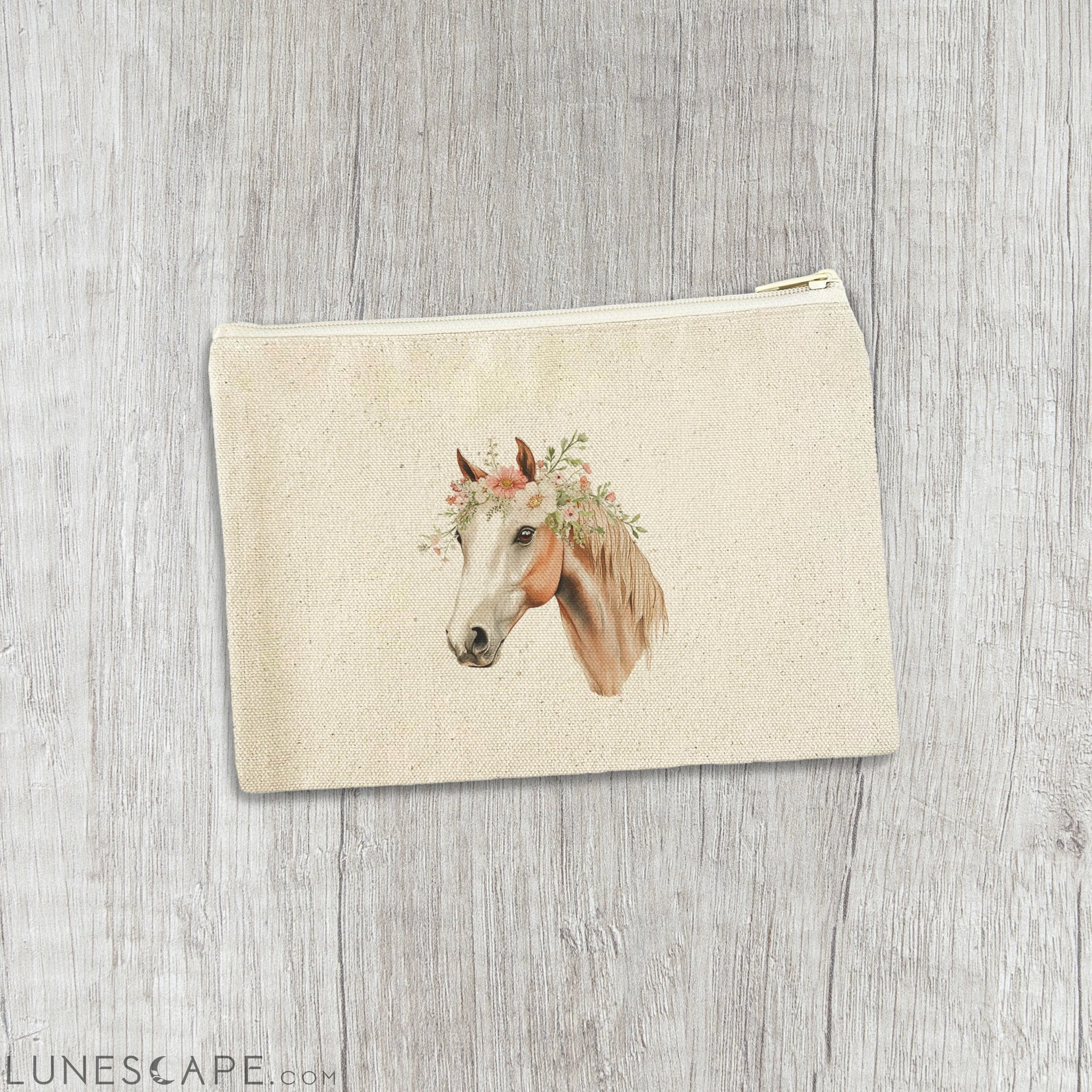 Floral Mare - Canvas Zipper Pouch LUNESCAPE