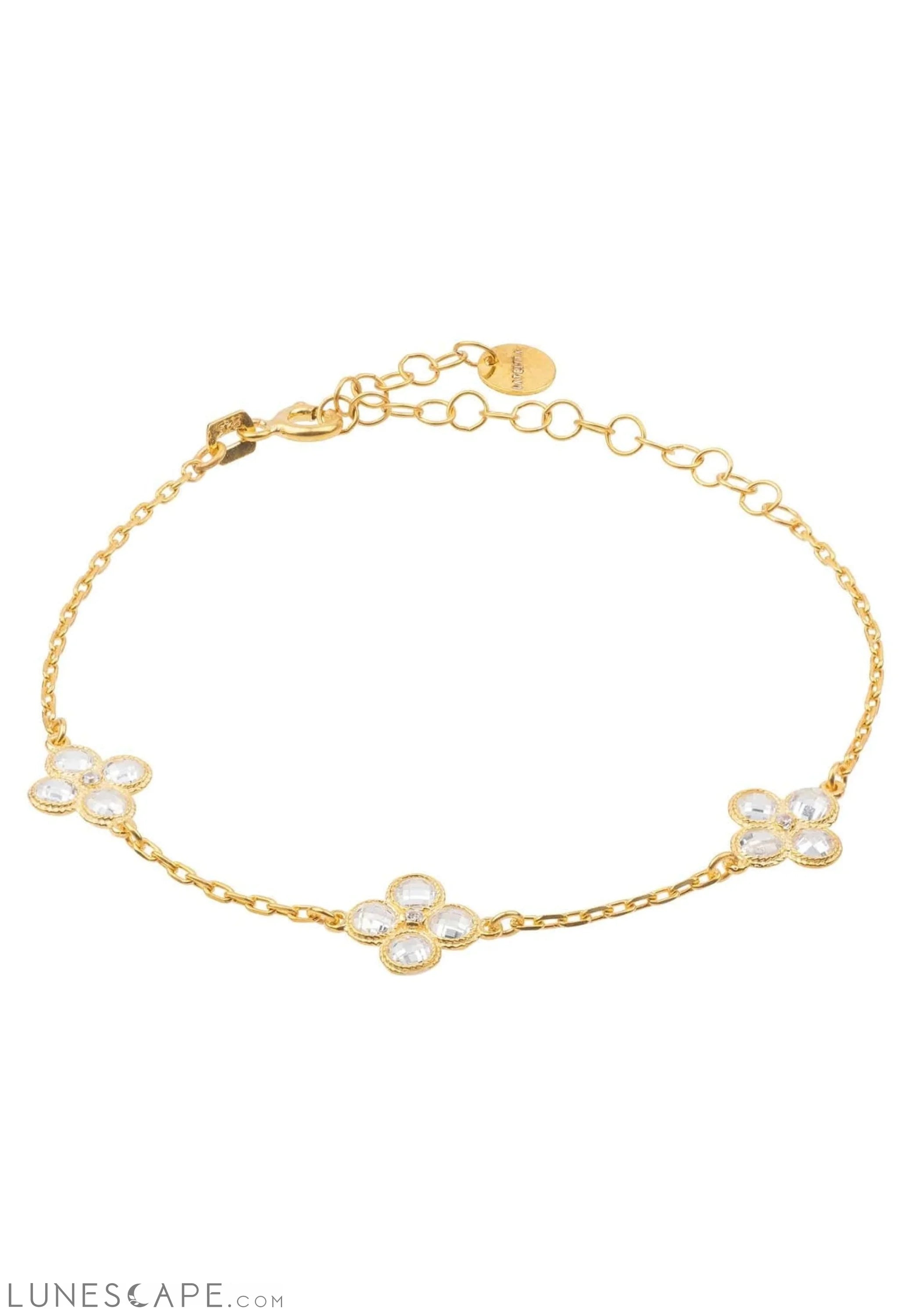 Flower Clover Triple Bracelet Gold LUNESCAPE