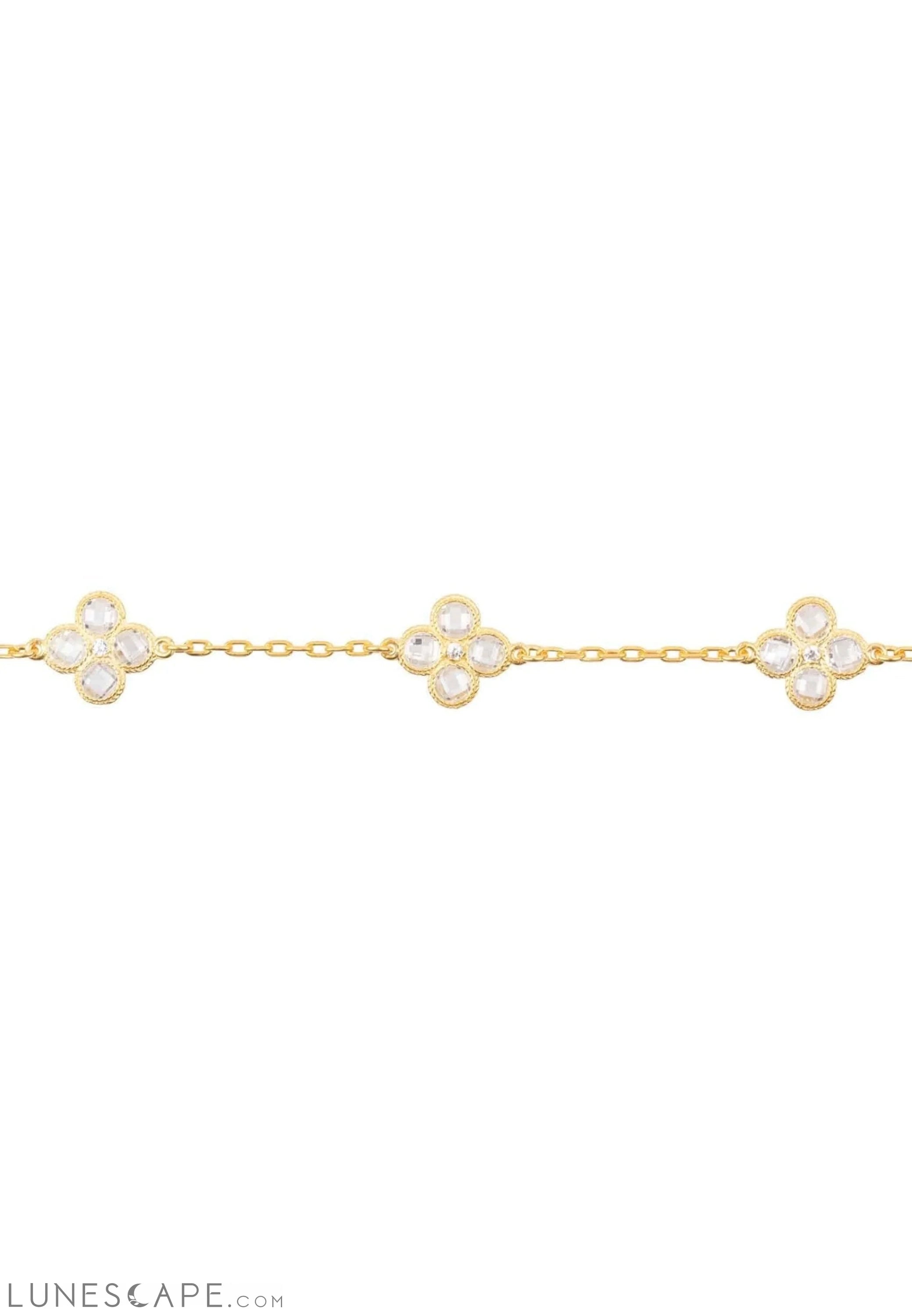 Flower Clover Triple Bracelet Gold LUNESCAPE