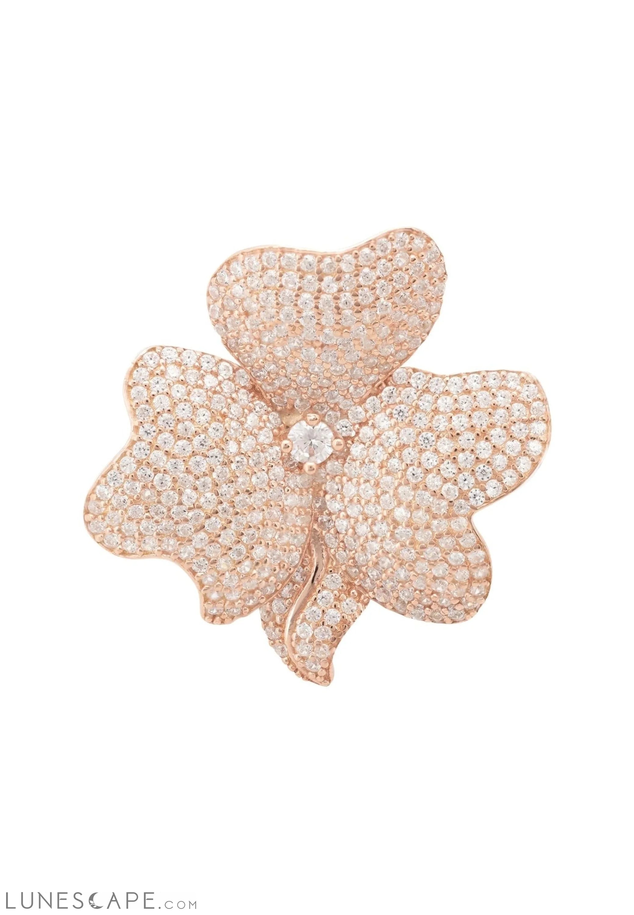 Flower Cocktail Ring Rosegold LUNESCAPE