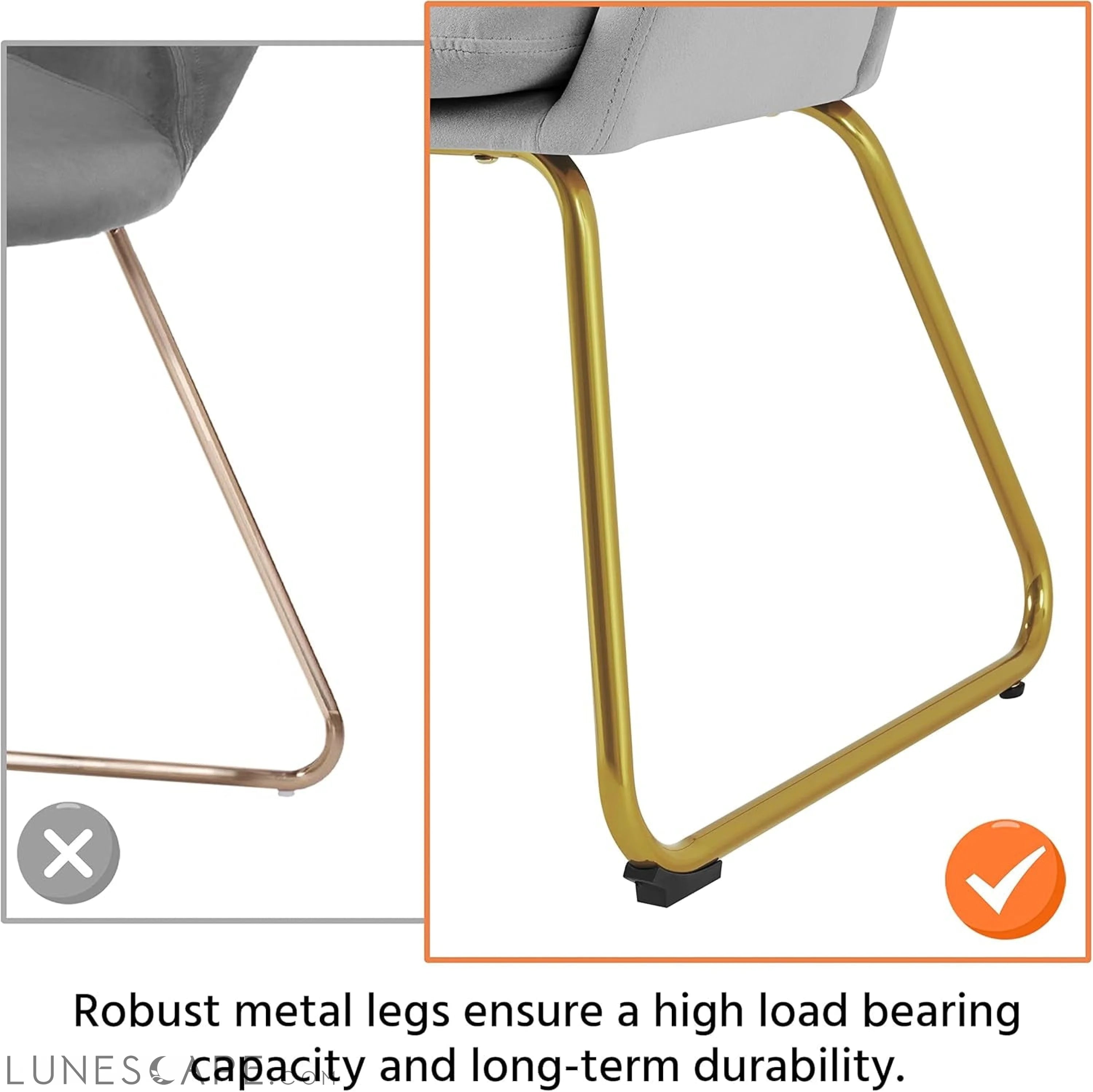 Flower Shape Velvet Vanity Chair, Modern Side Chair Armchair with LUNESCAPE