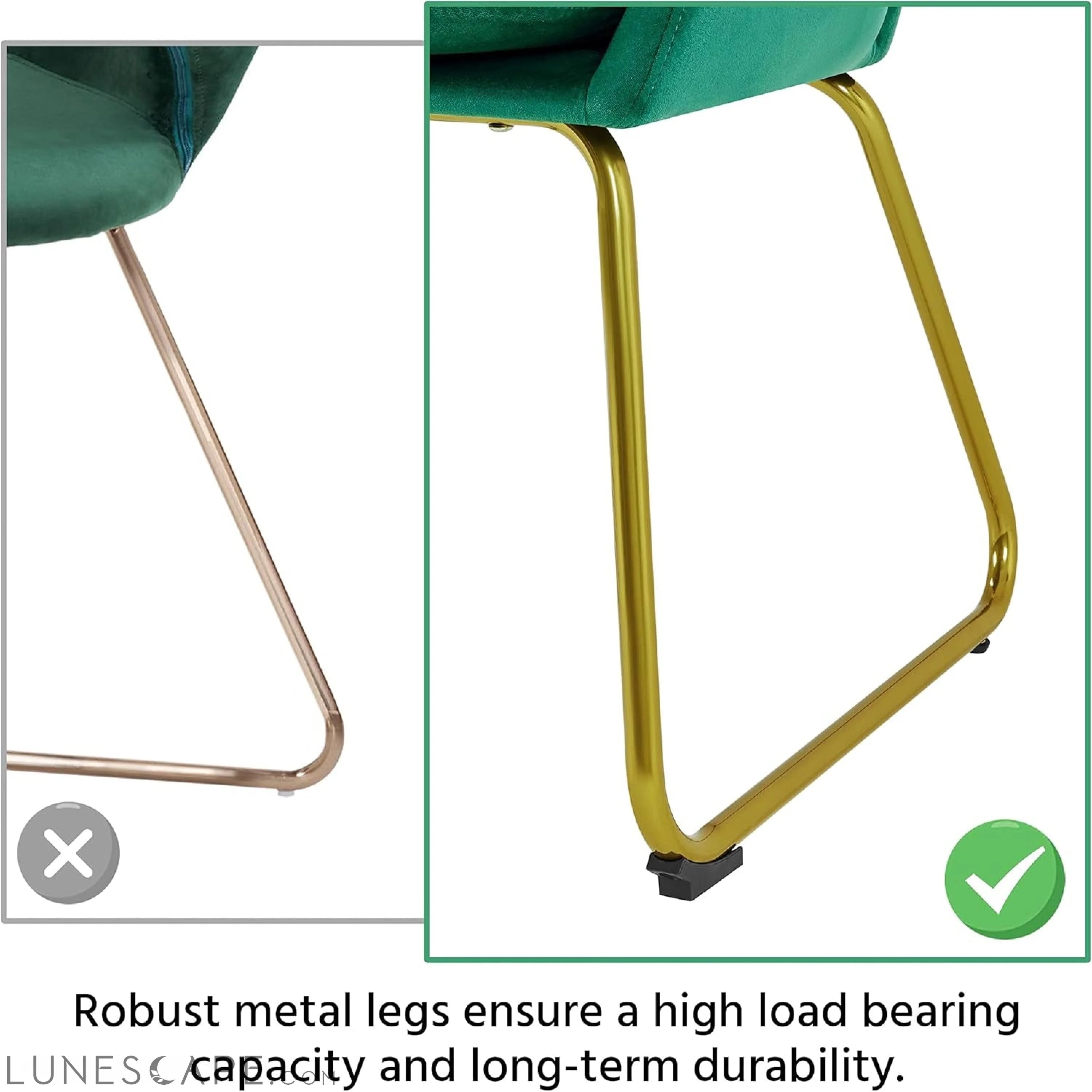 Flower Velvet Vanity Chair, Modern Side Chair Armchair with Golden LUNESCAPE