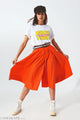 Flowy Shorts With Elastic Waist Band  in Orange LUNESCAPE