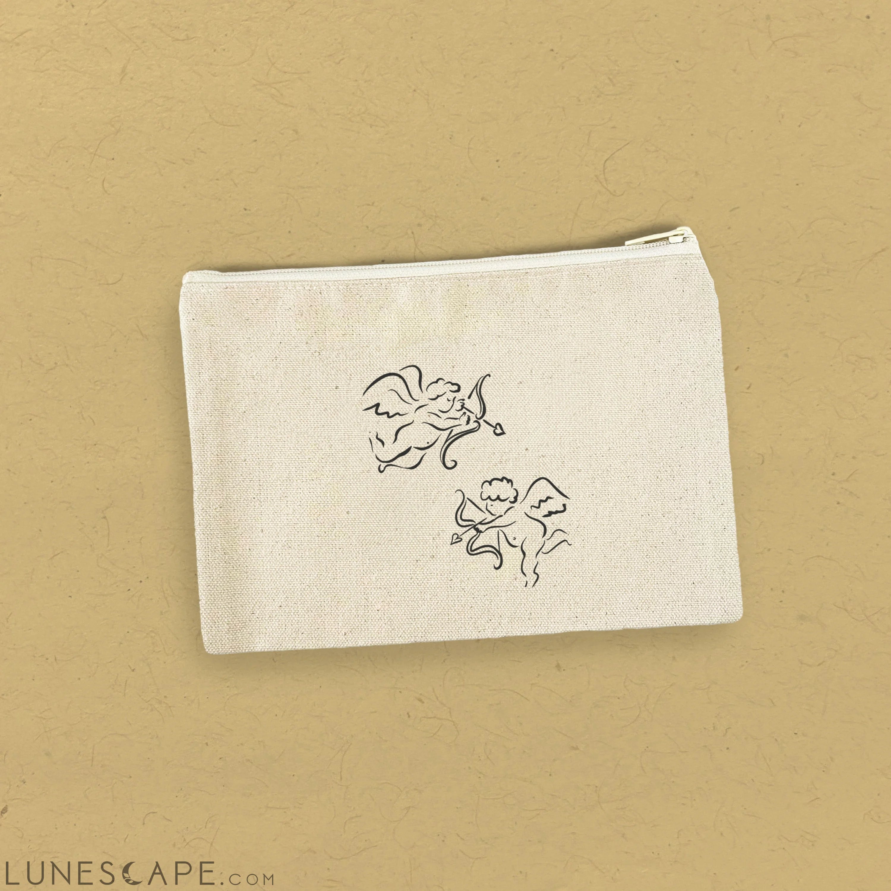 Flying Cupids - Valentine's Canvas Zipper Pouch LUNESCAPE