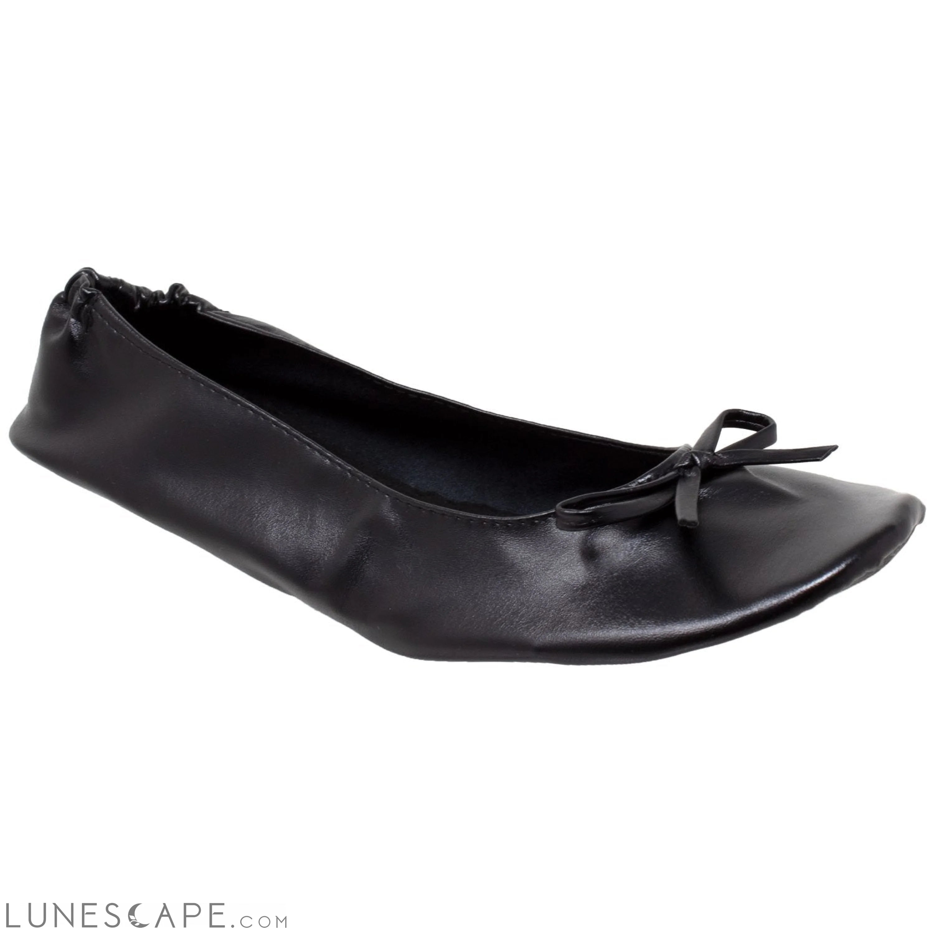 Foldable Ballet Flats Women's Travel Portable Comfortable Shoes Black LUNESCAPE