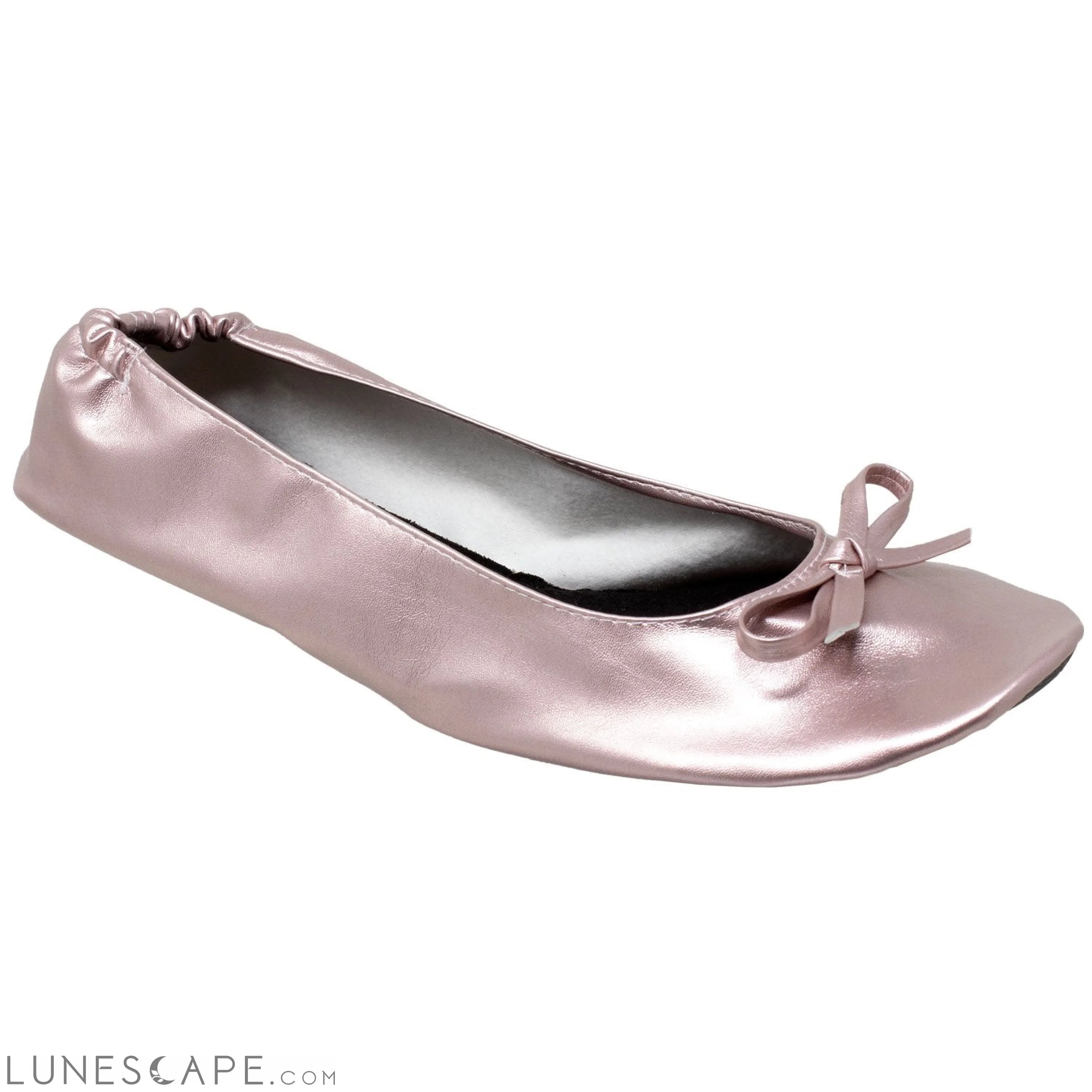 Foldable Ballet Flats Women's Travel Portable Comfortable Shoes Gold LUNESCAPE