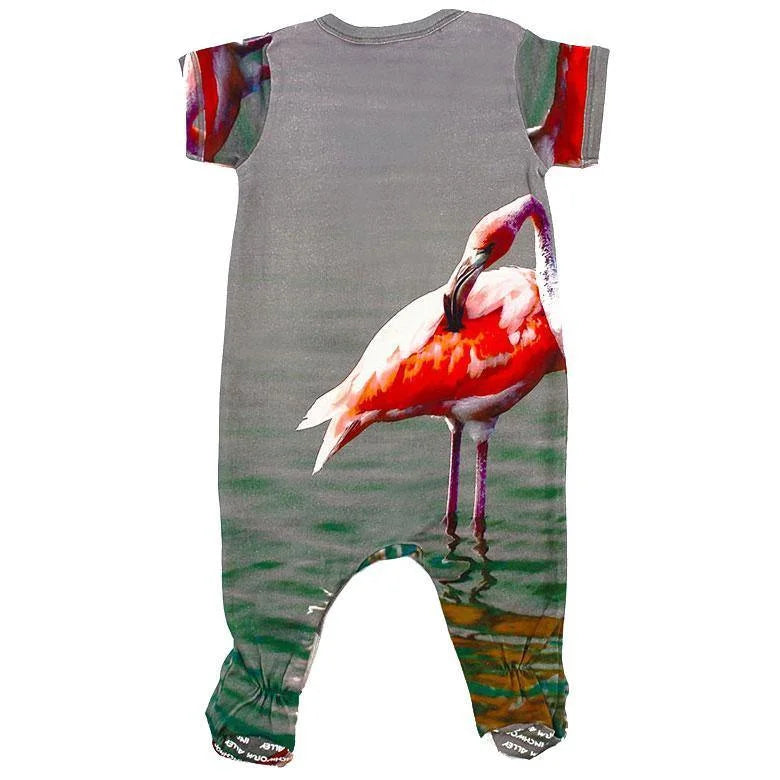 Footie - Short Sleeve - Flamingo LUNESCAPE