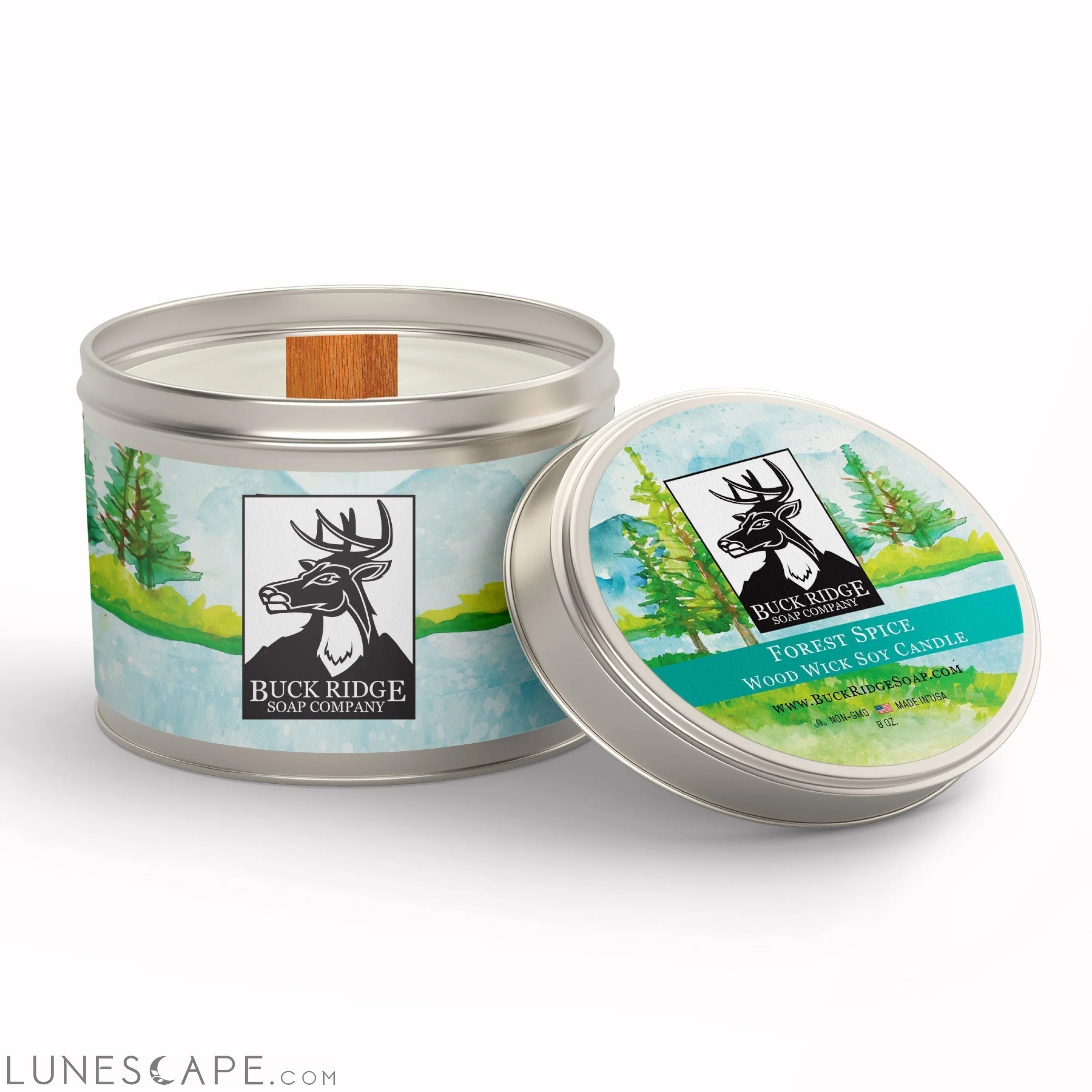 Forest Spice Sustainable Wood Wick Soy Candle LUNESCAPE