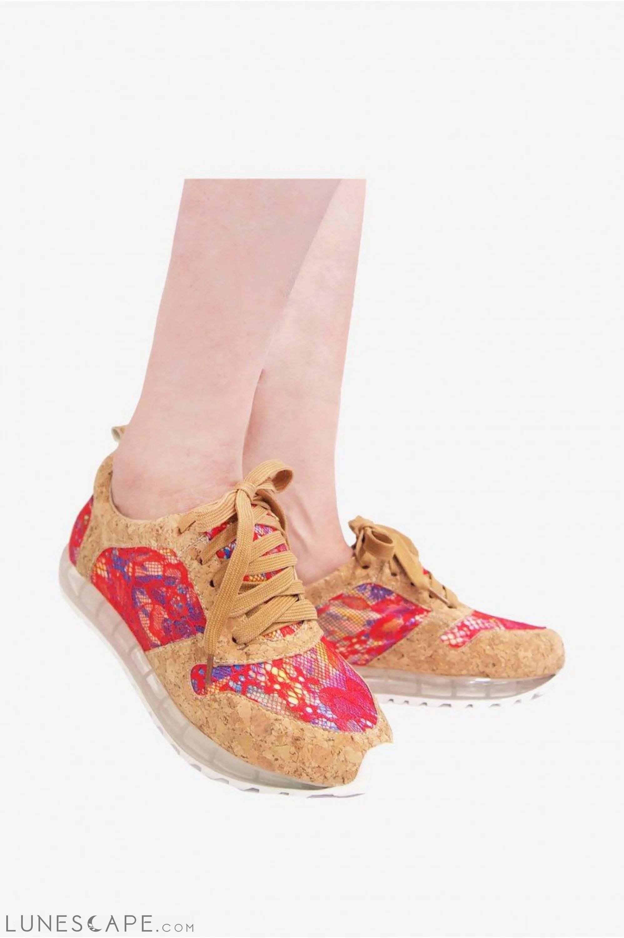 FORREAL Red Cork Womens Sneakers LUNESCAPE