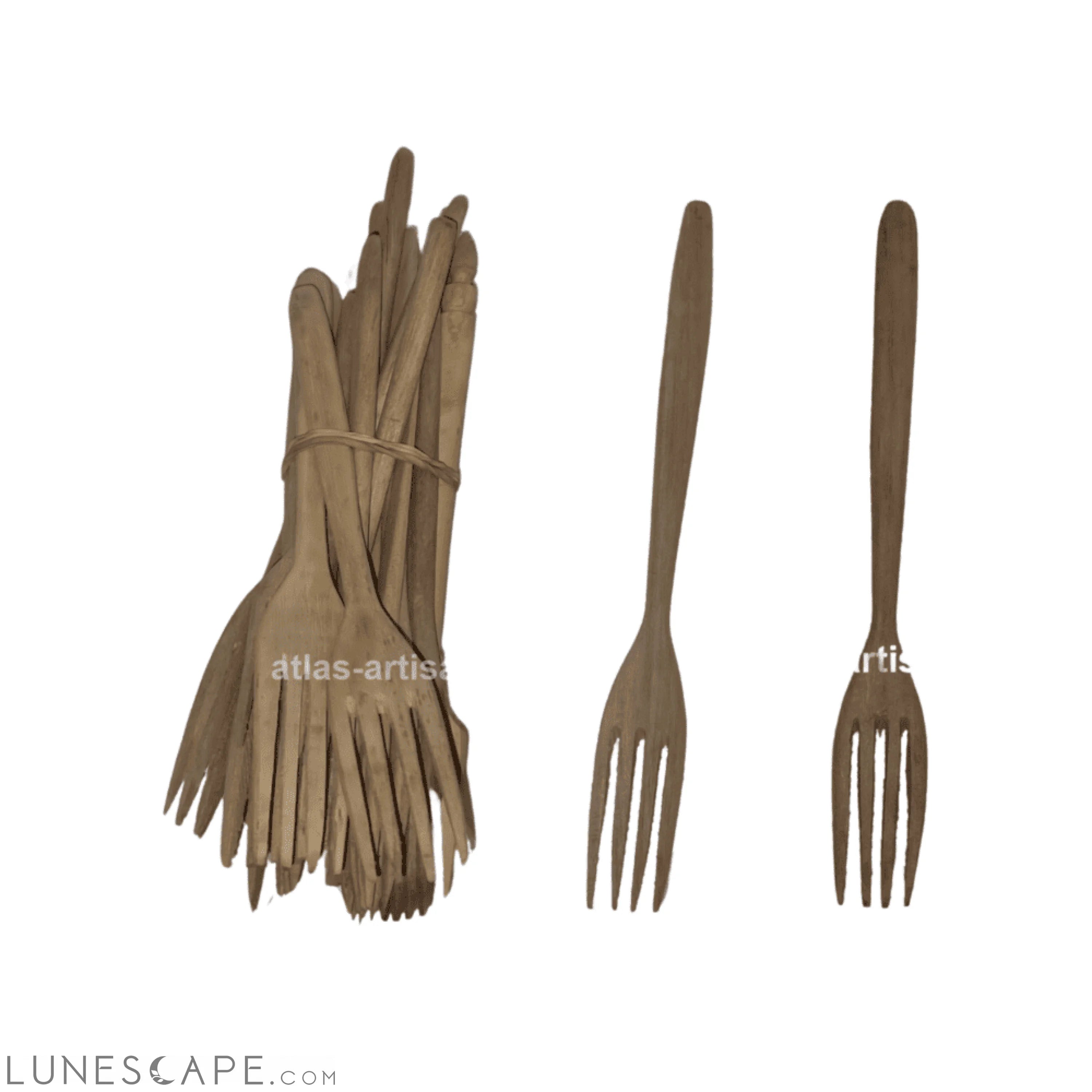 Fourchette Du Noyer Set of 12 Wooden Forks LUNESCAPE