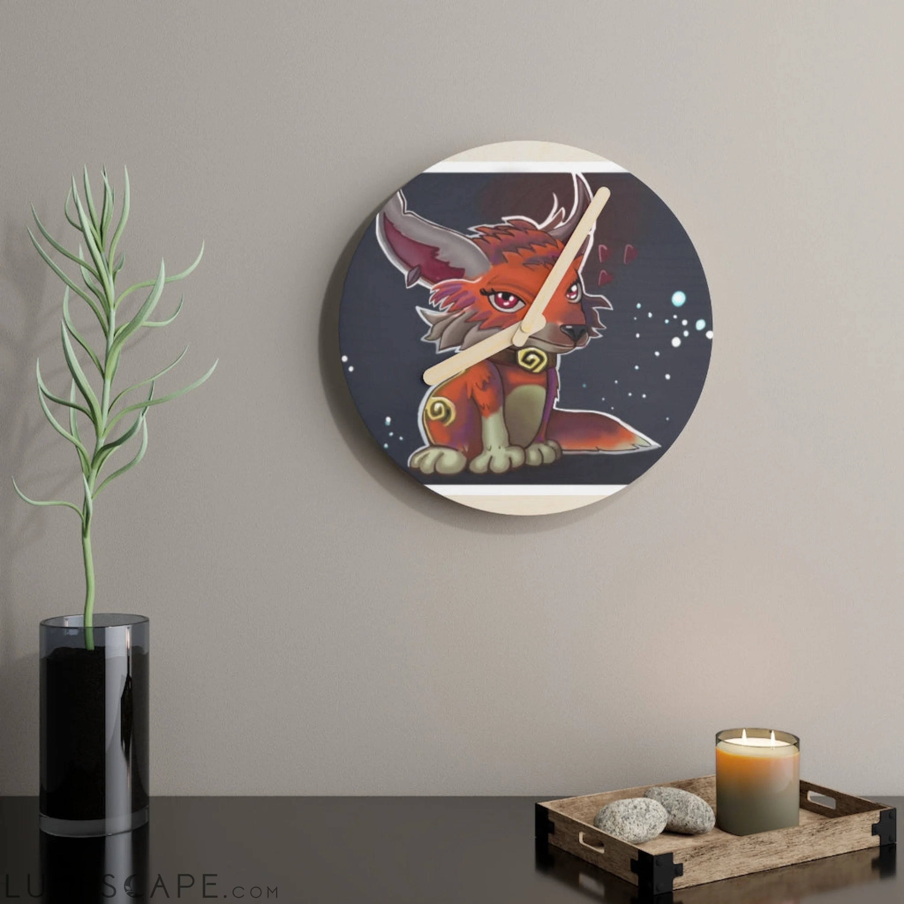 Foxxy Wooden Wall Clock LUNESCAPE