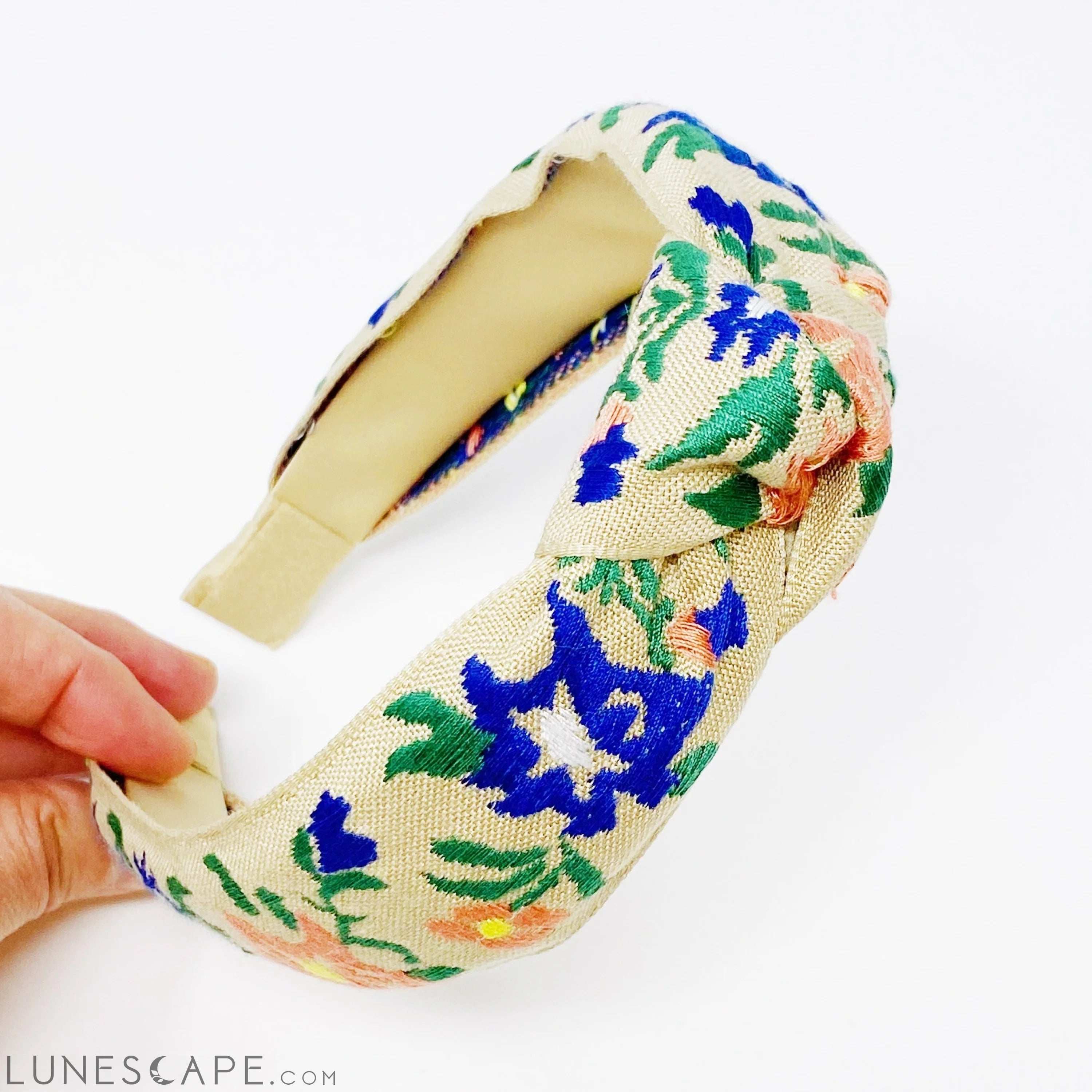 French Floral Embroidered Headband LUNESCAPE