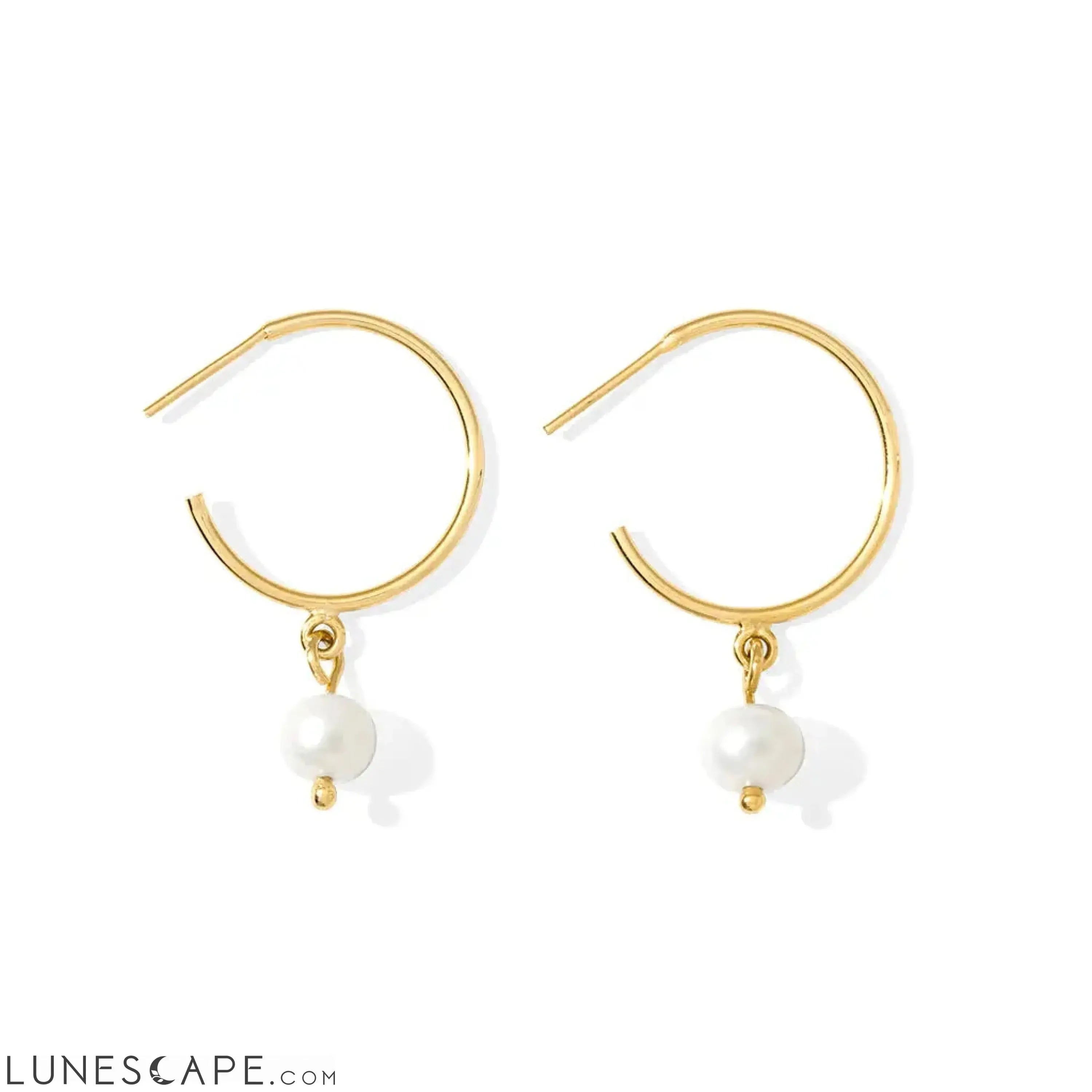 Freshwater Pearl Hoop Earrings LUNESCAPE