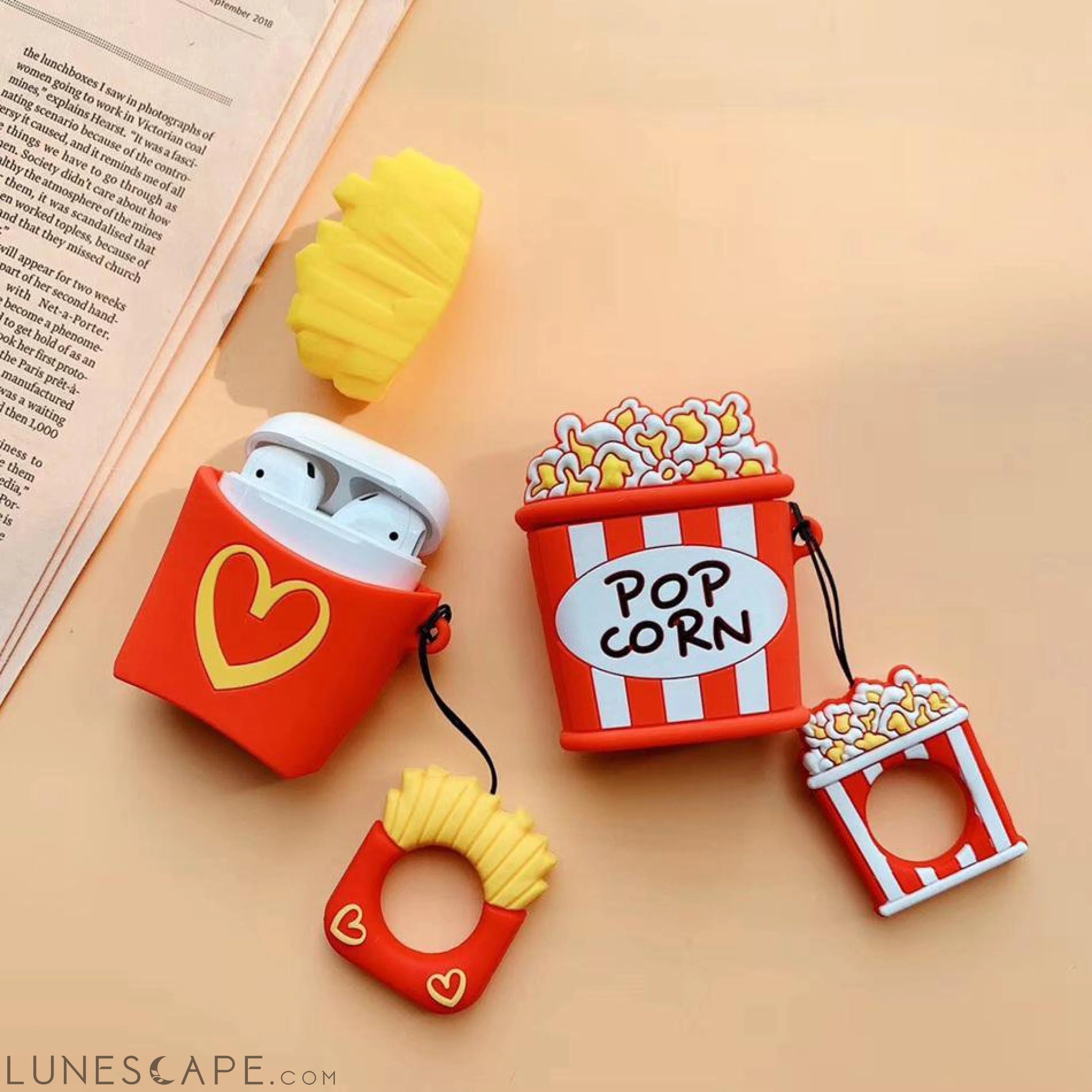 Fries Popcorn Apple AirPods Case LUNESCAPE