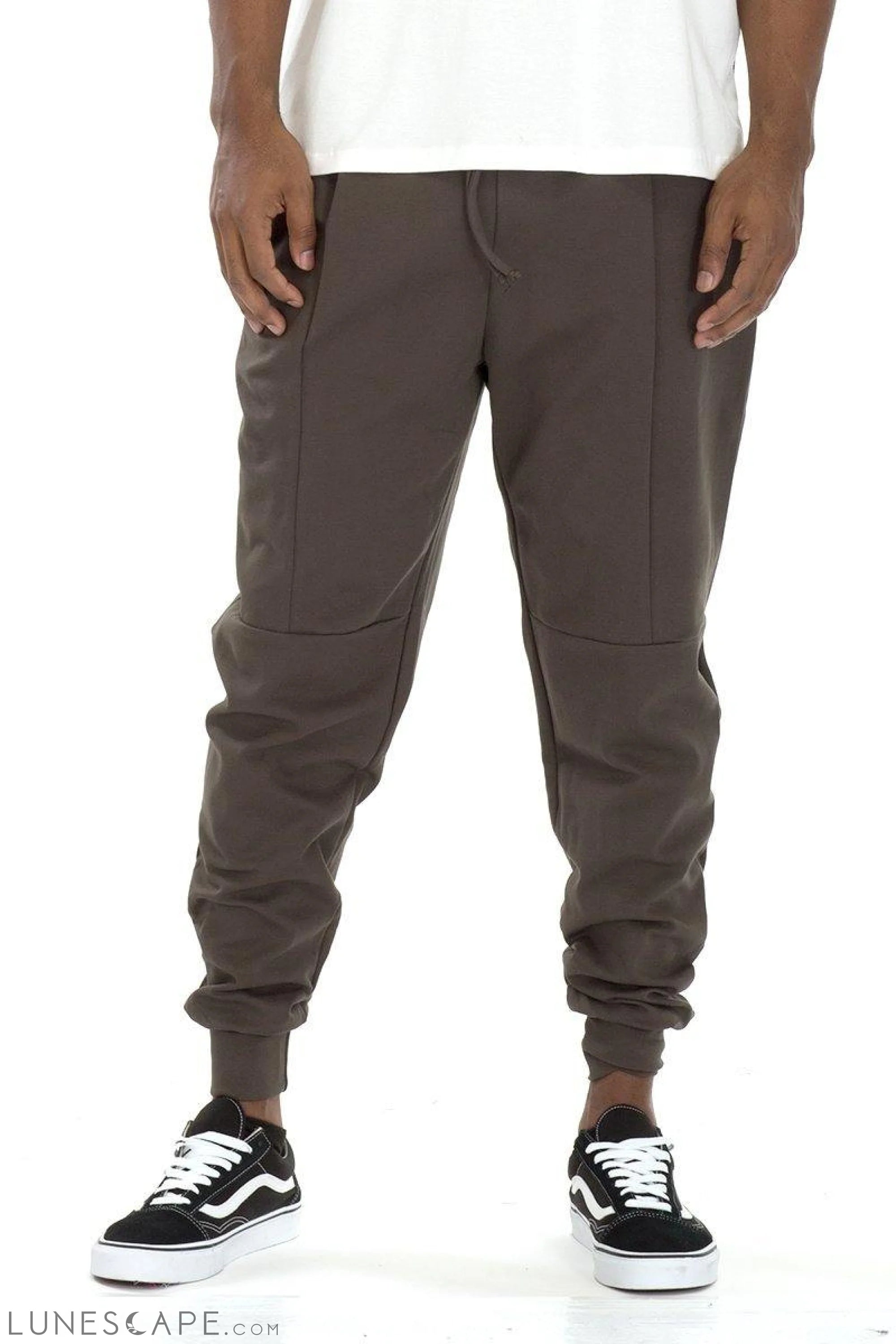 FRONT PLEAT SWEAT PANTS - OLIVE LUNESCAPE