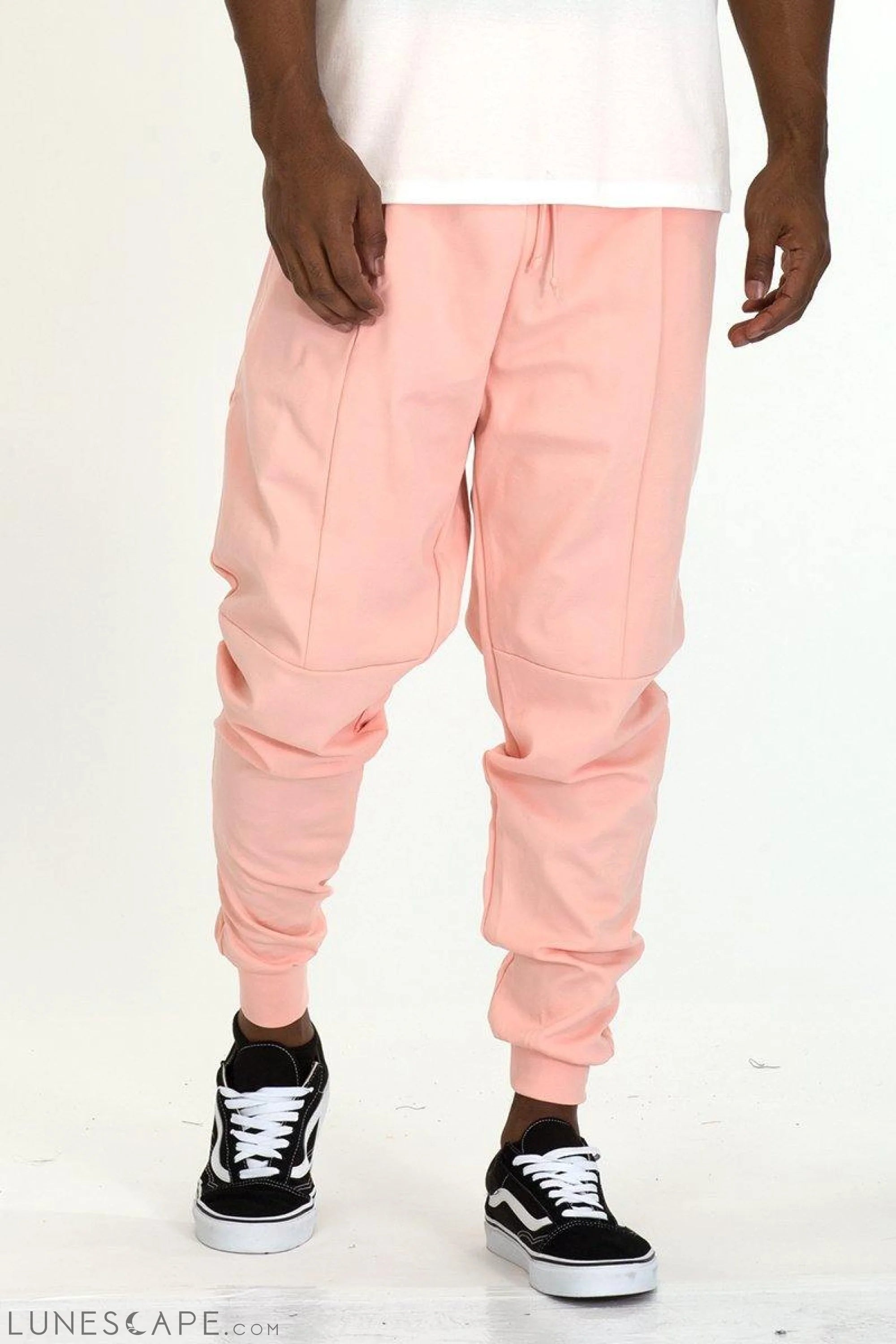 FRONT PLEAT SWEAT PANTS - PINK LUNESCAPE
