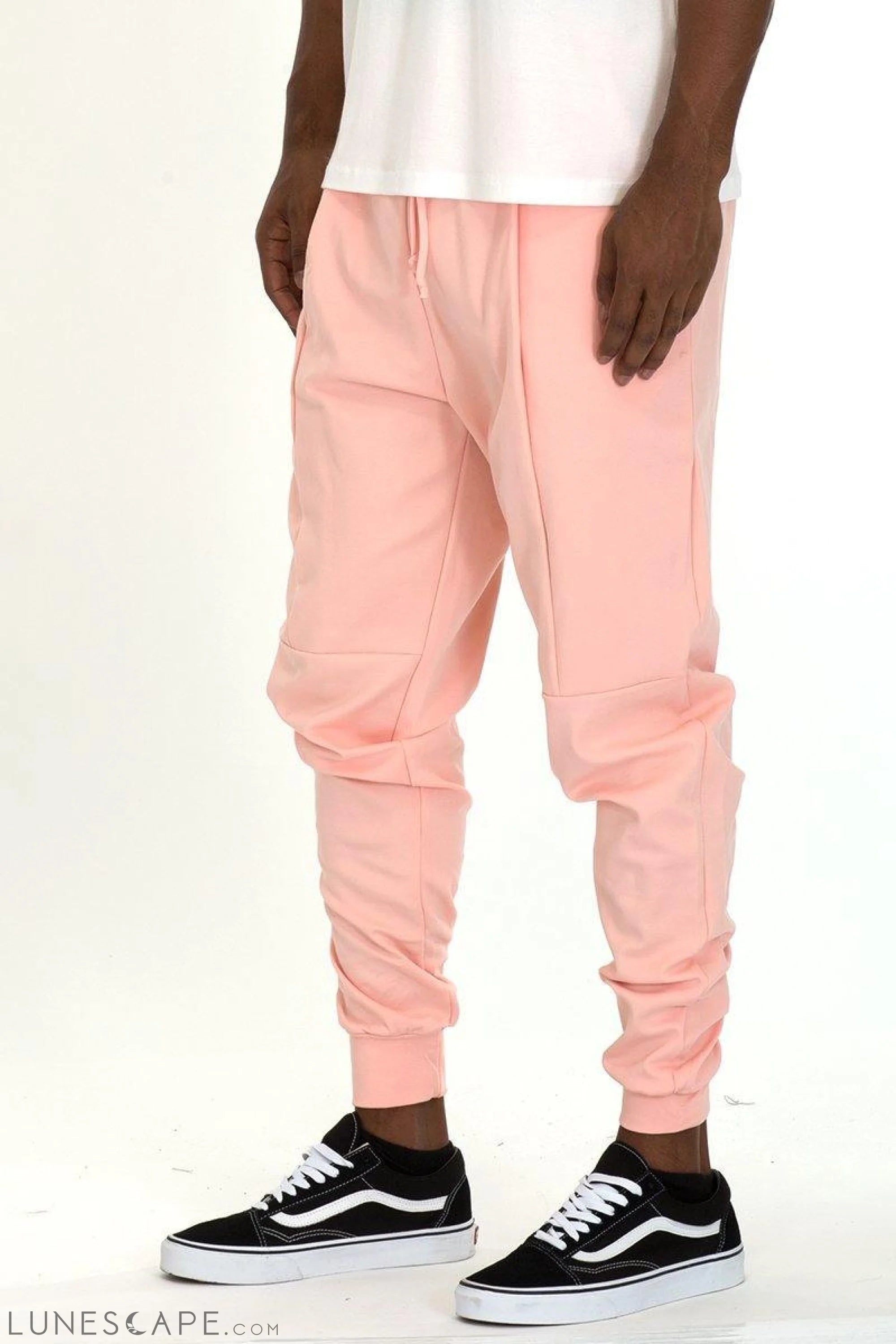 FRONT PLEAT SWEAT PANTS - PINK LUNESCAPE