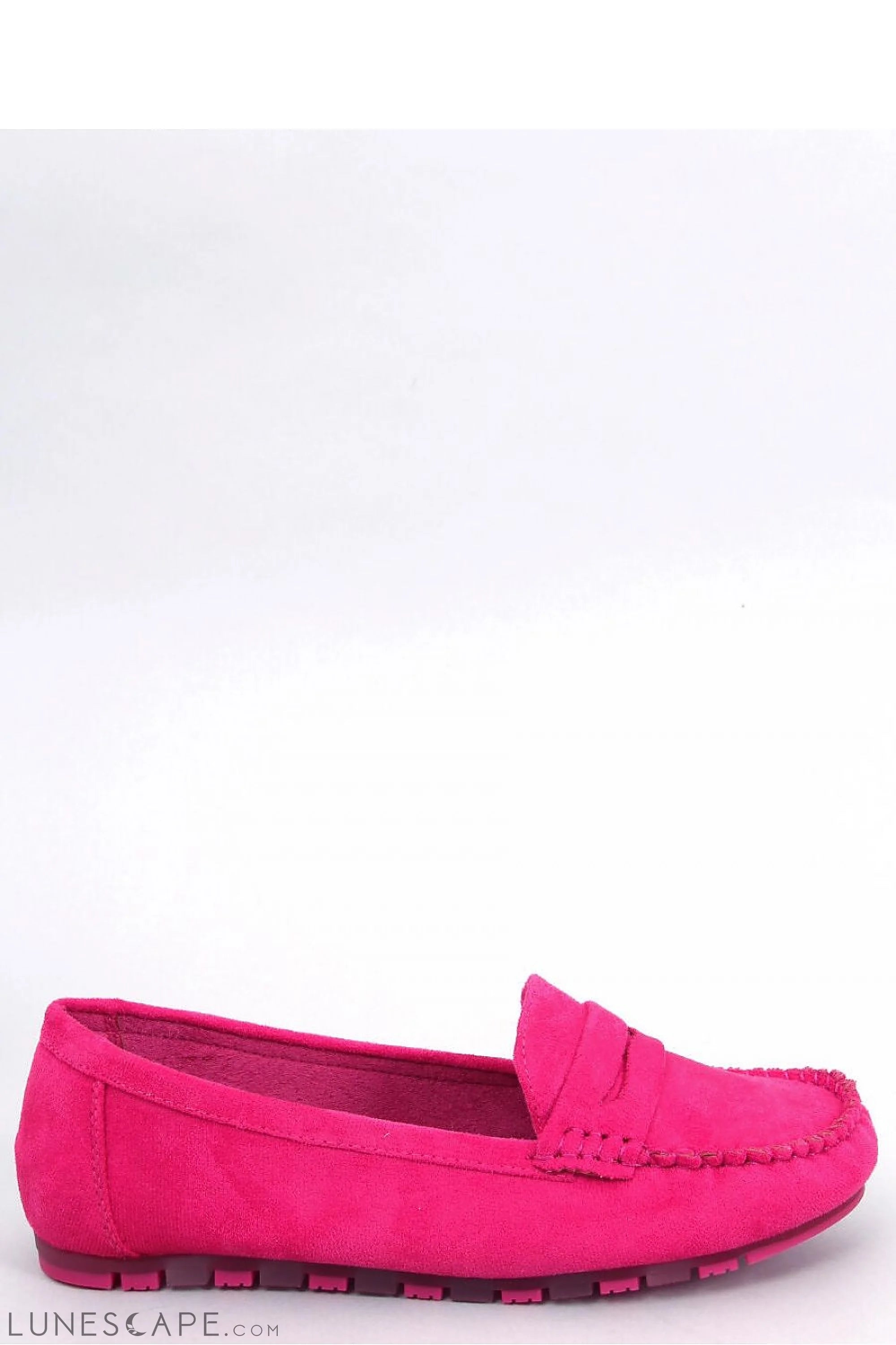 Fuchsia Eco-Suede Women’s Driving Loafers with Penny Slot Detail LUNESCAPE