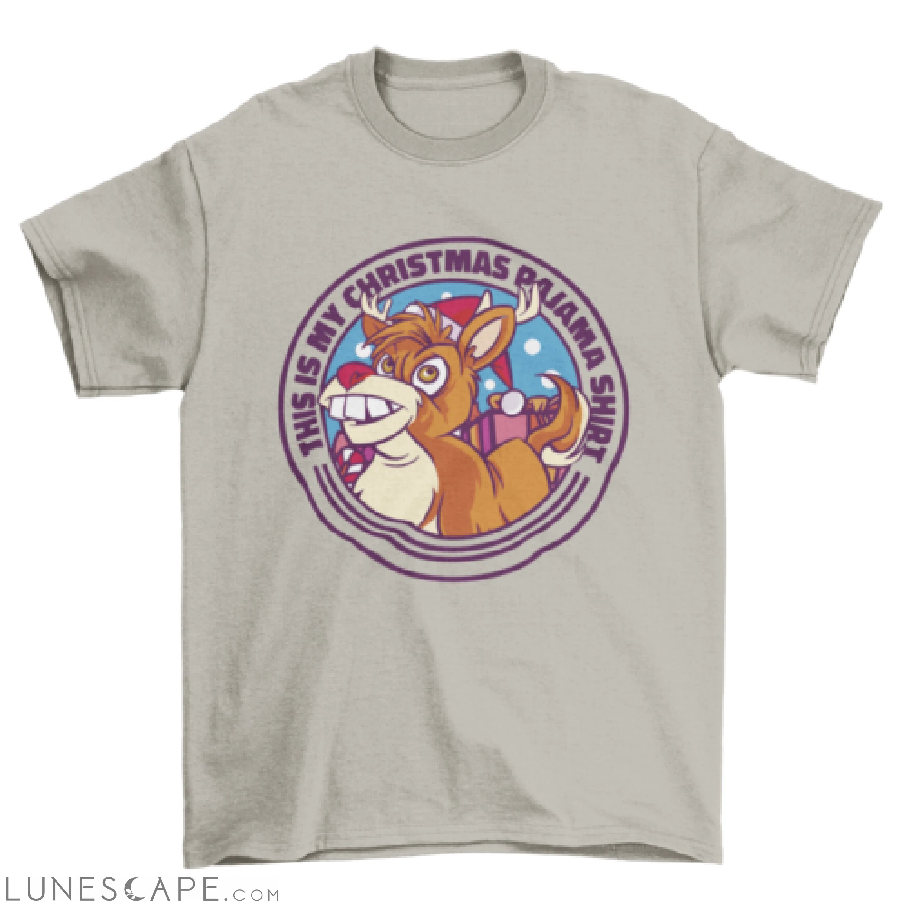 Funny Christmas pajama t-shirt design LUNESCAPE