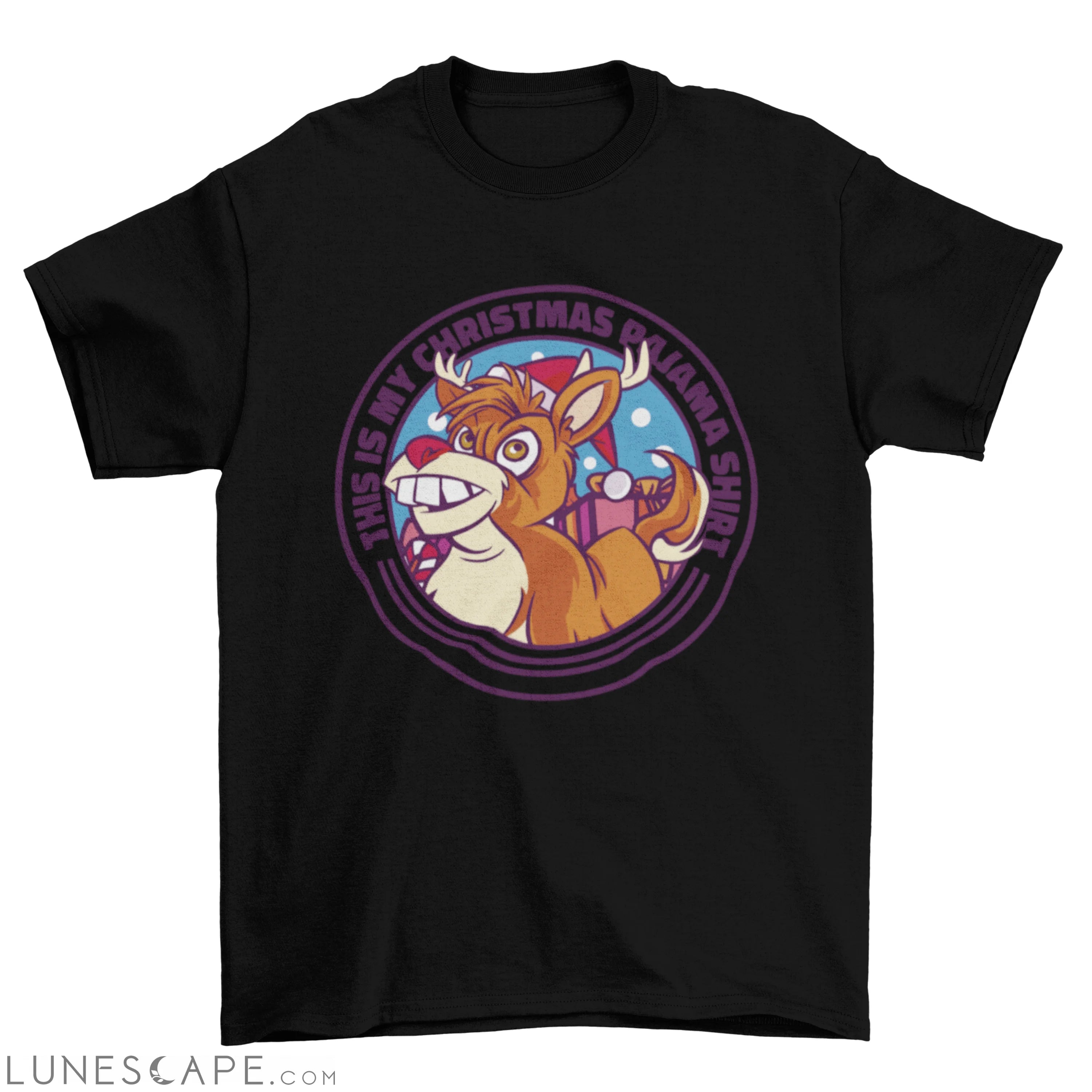 Funny Christmas pajama t-shirt design LUNESCAPE