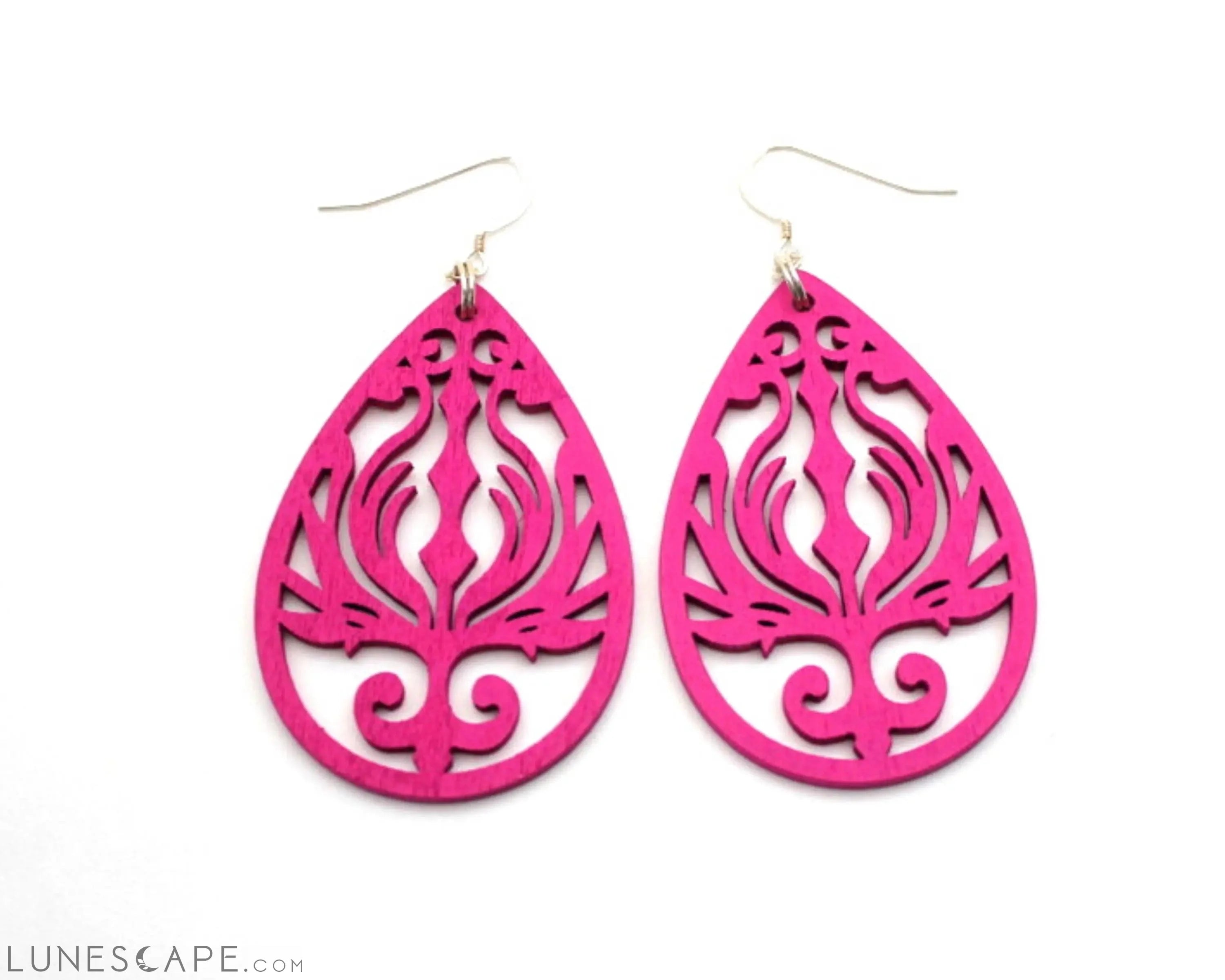 Ganesha Lotus Wooden Earrings LUNESCAPE