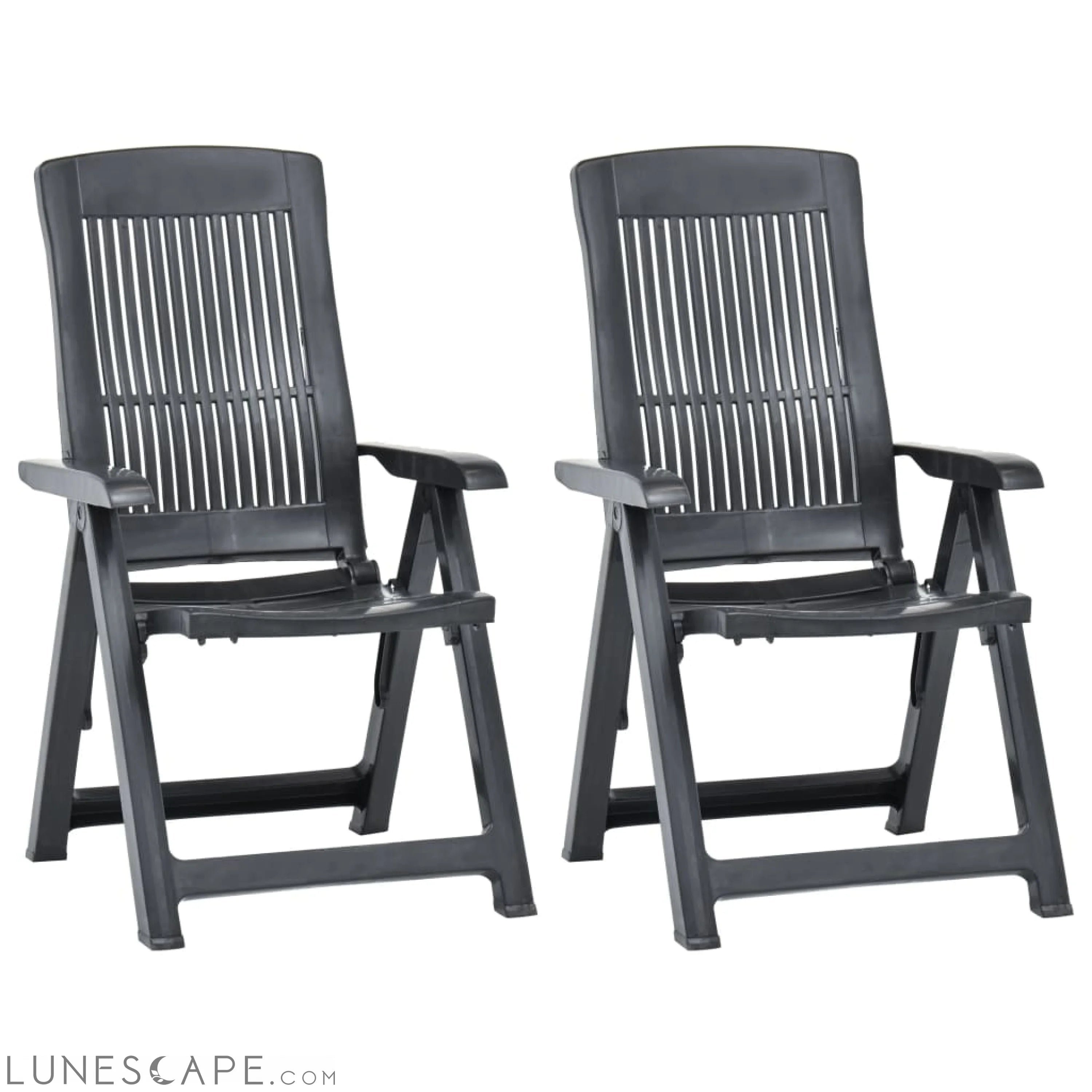 Garden Reclining Chairs 2 pcs Plastic White LUNESCAPE