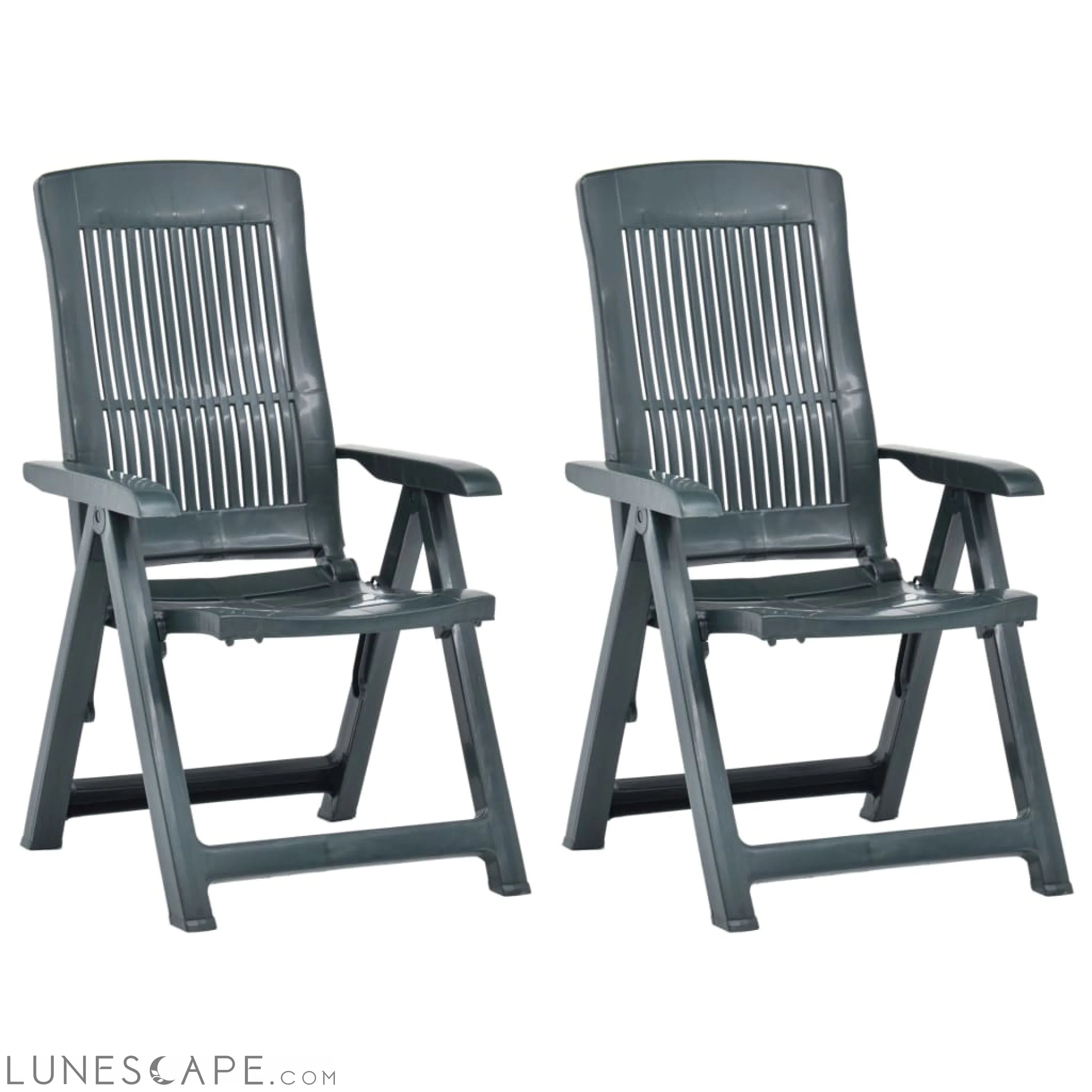 Garden Reclining Chairs 2 pcs Plastic White LUNESCAPE