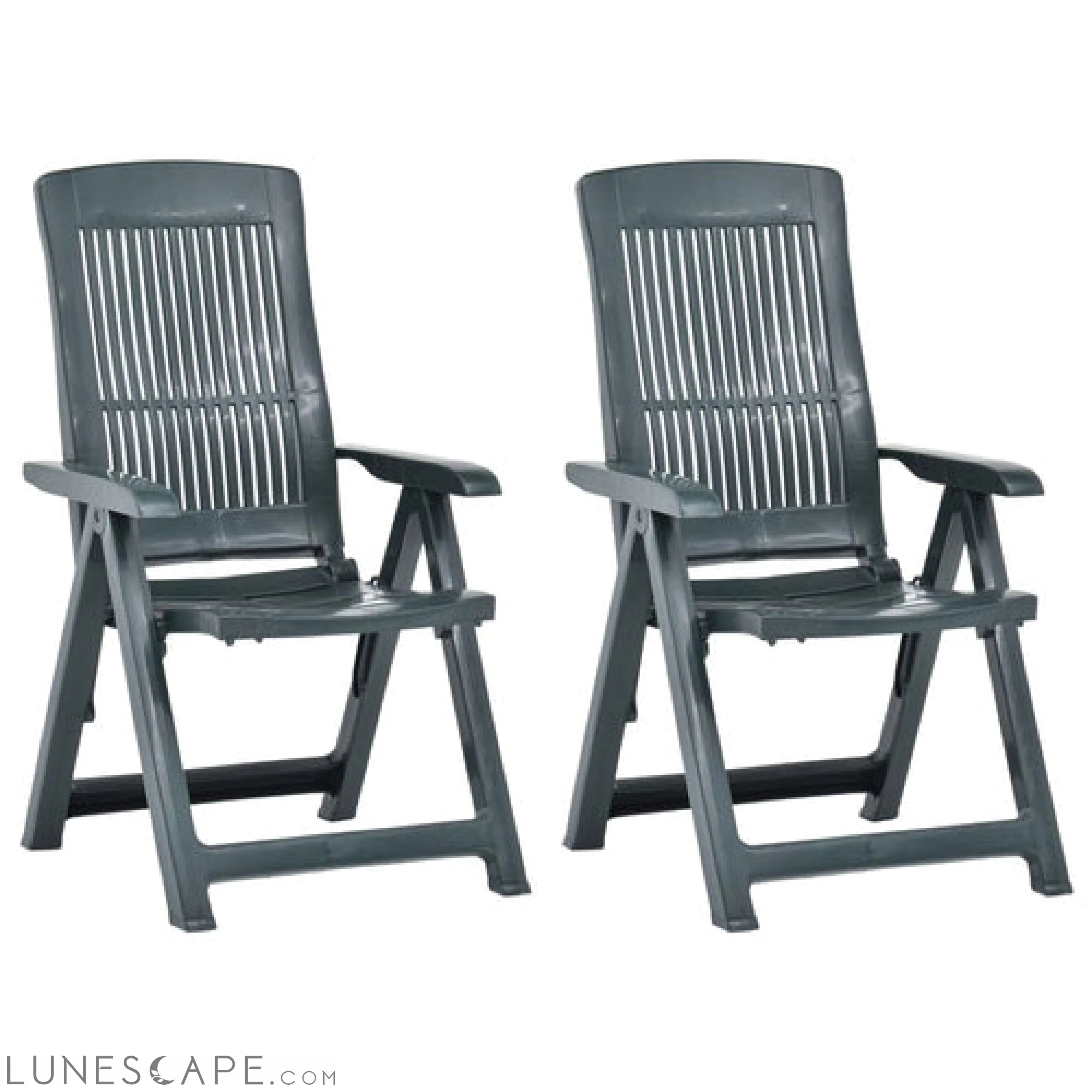 Garden Reclining Chairs 2 pcs Plastic White LUNESCAPE