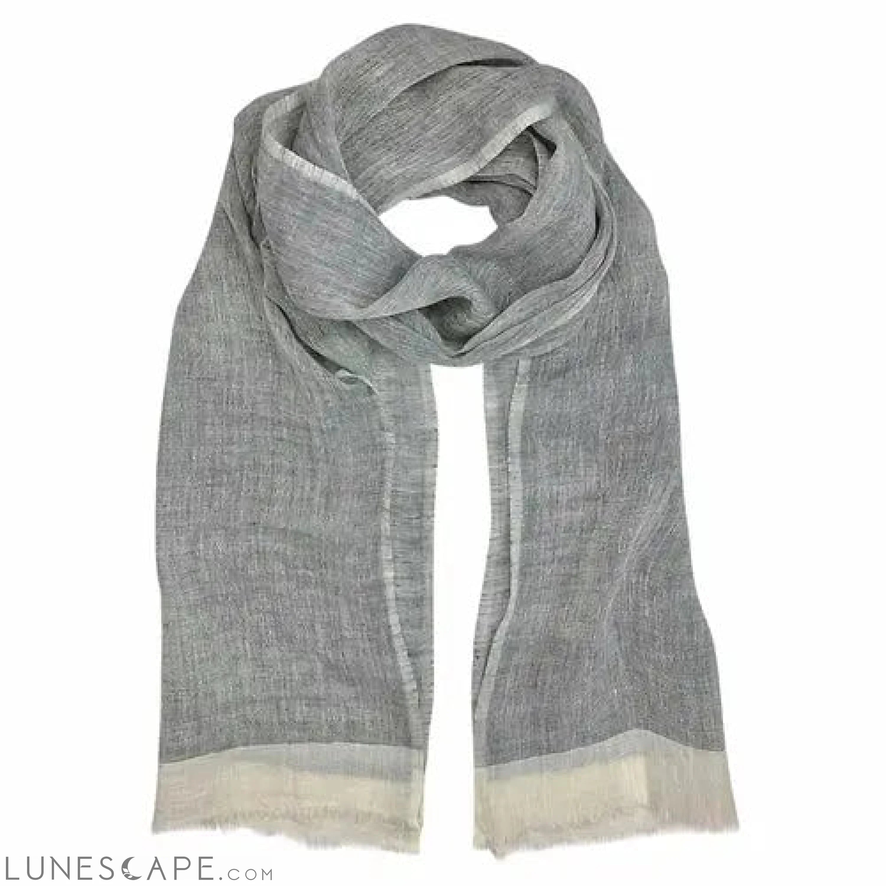 Gauze Linen Two Tone Scarf LUNESCAPE