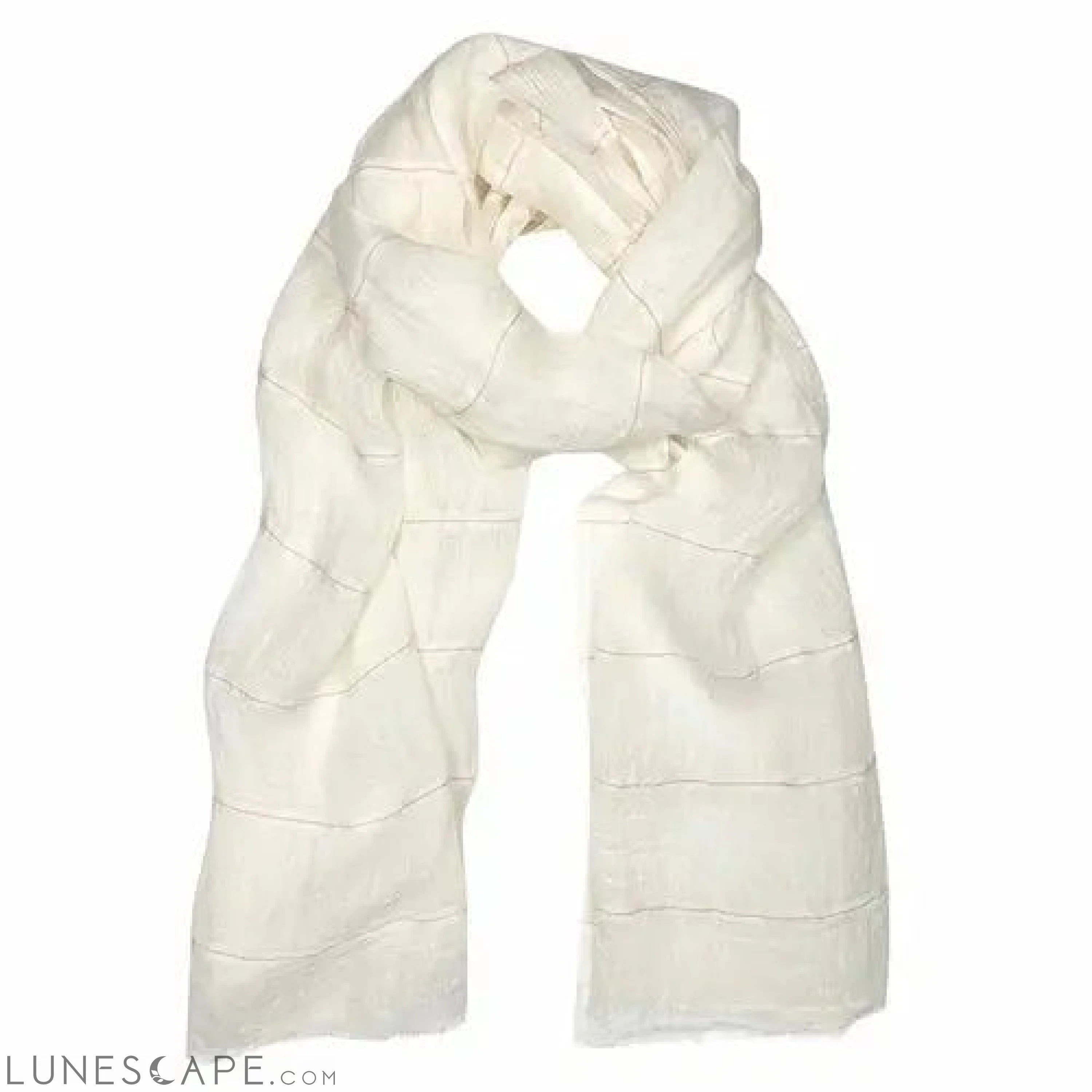 Gauze Striped Linen Scarf LUNESCAPE