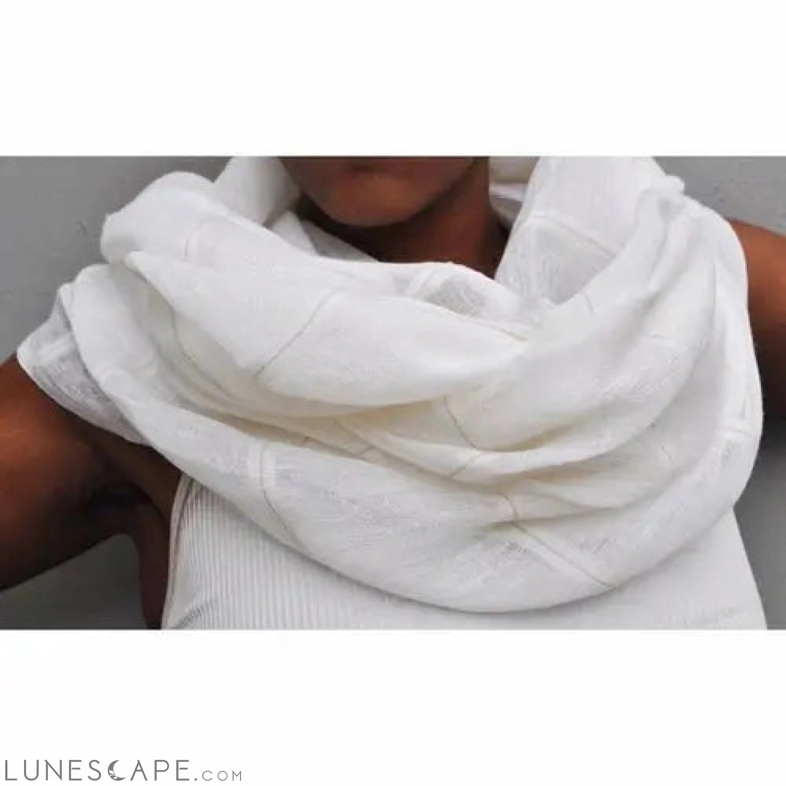 Gauze Striped Linen Scarf LUNESCAPE