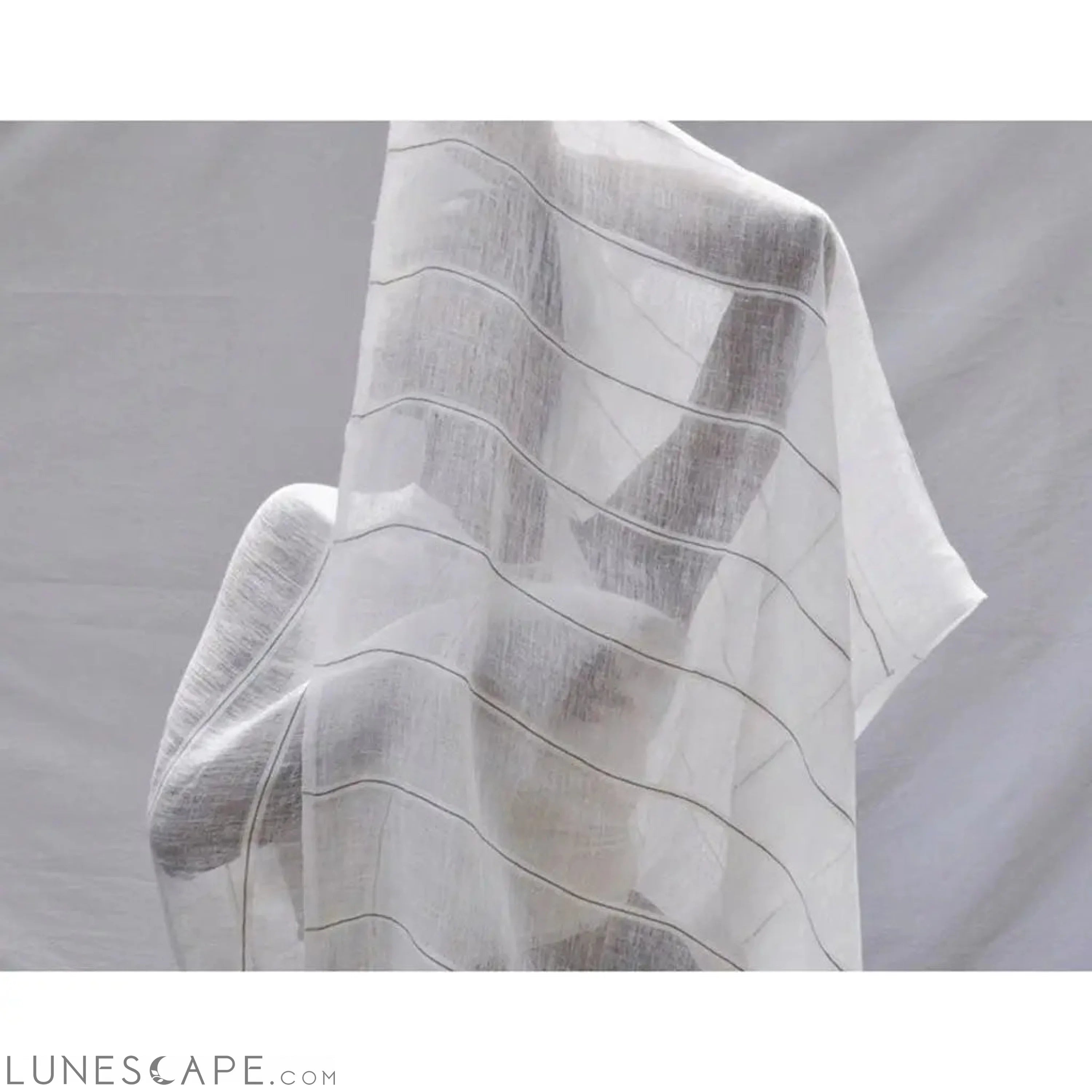 Gauze Striped Linen Scarf LUNESCAPE