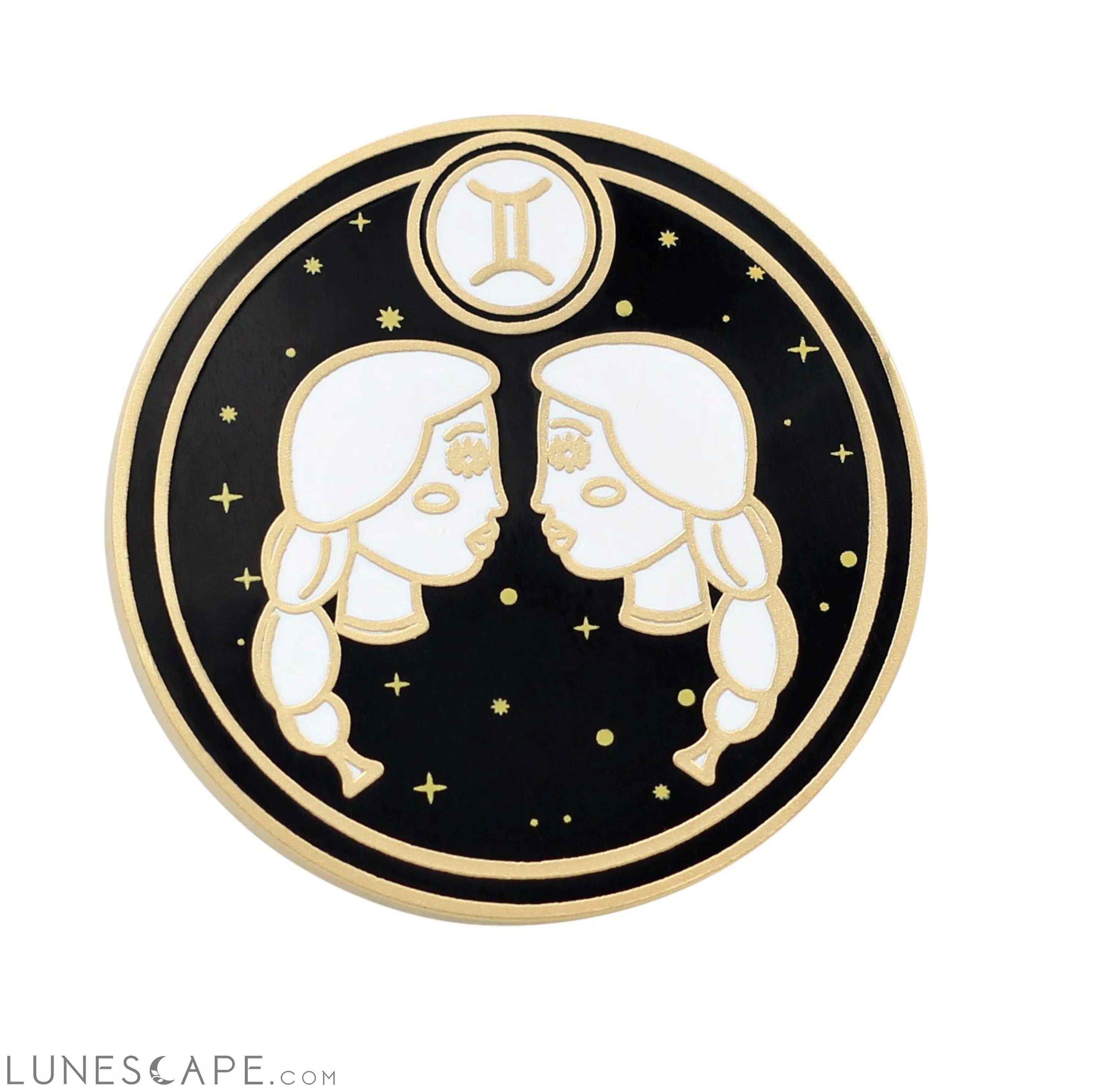 Gemini Zodiac Sign Enamel Pin LUNESCAPE